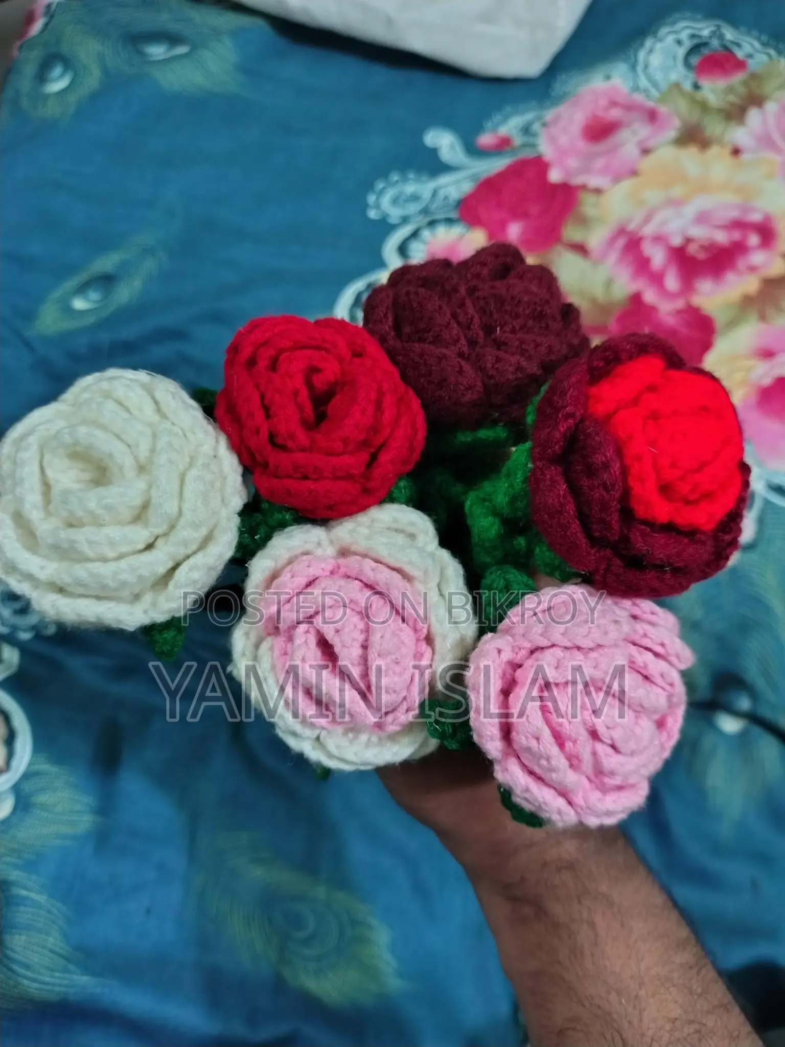 হ্যান্ডমেড ক্রোশেট রোজ