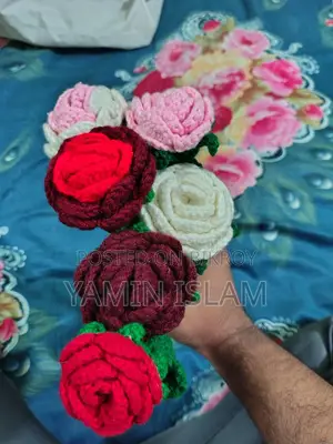 হ্যান্ডমেড ক্রোশেট রোজ