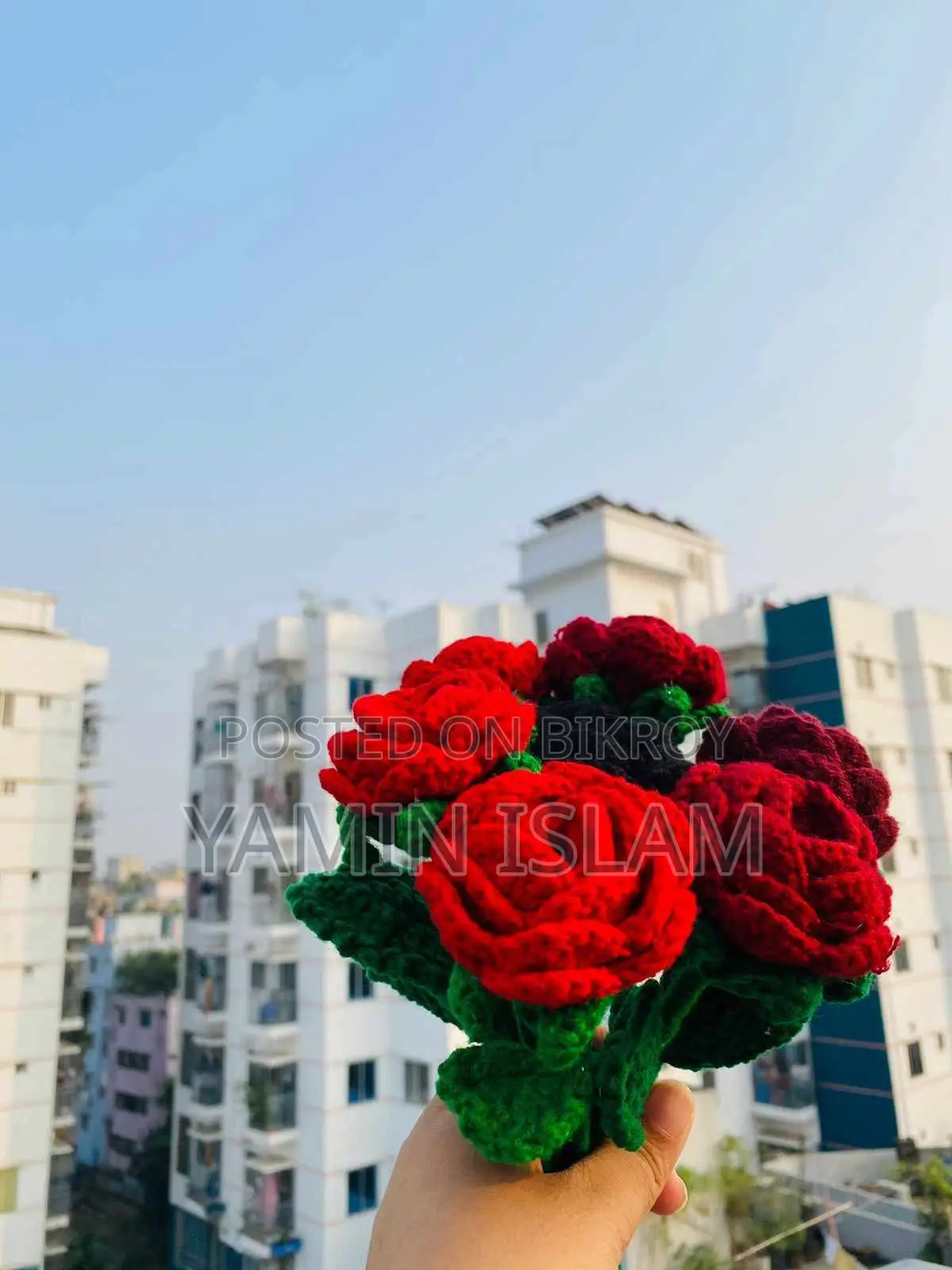 হ্যান্ডমেড ক্রোশেট রোজ