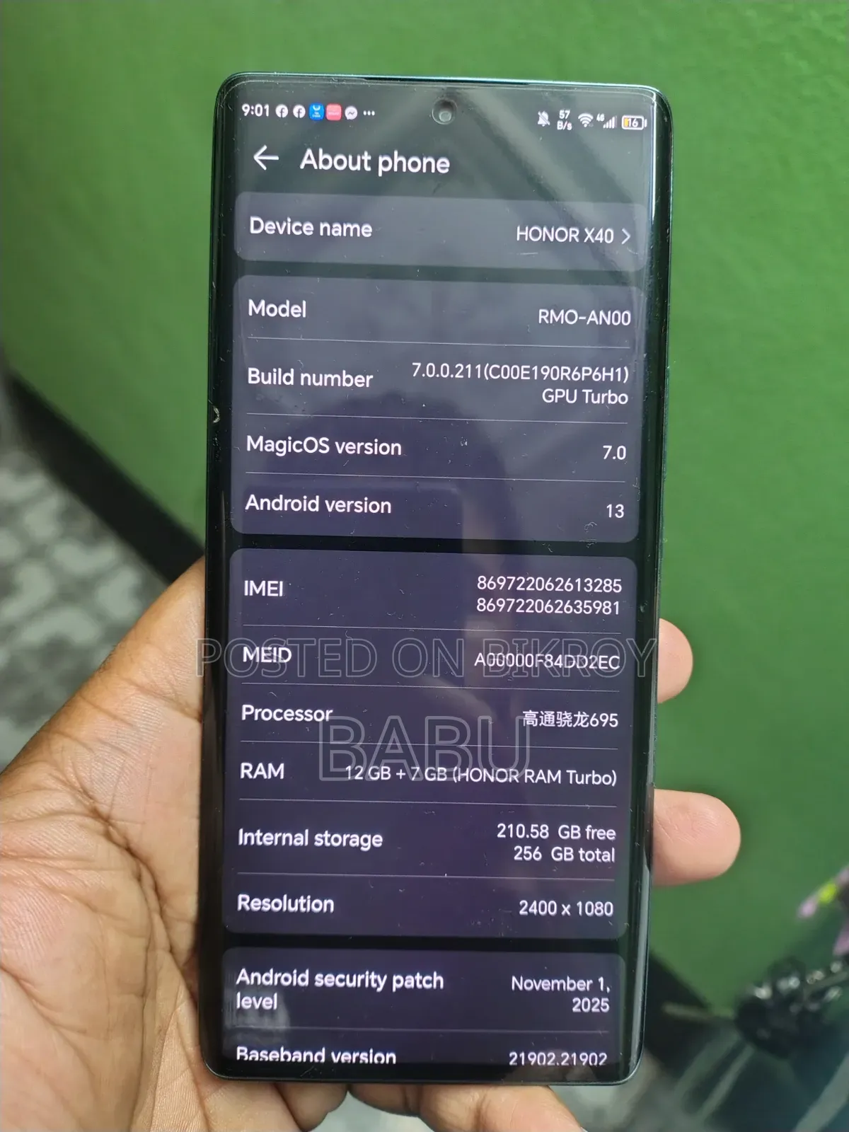 Honor X40 256 GB Black
