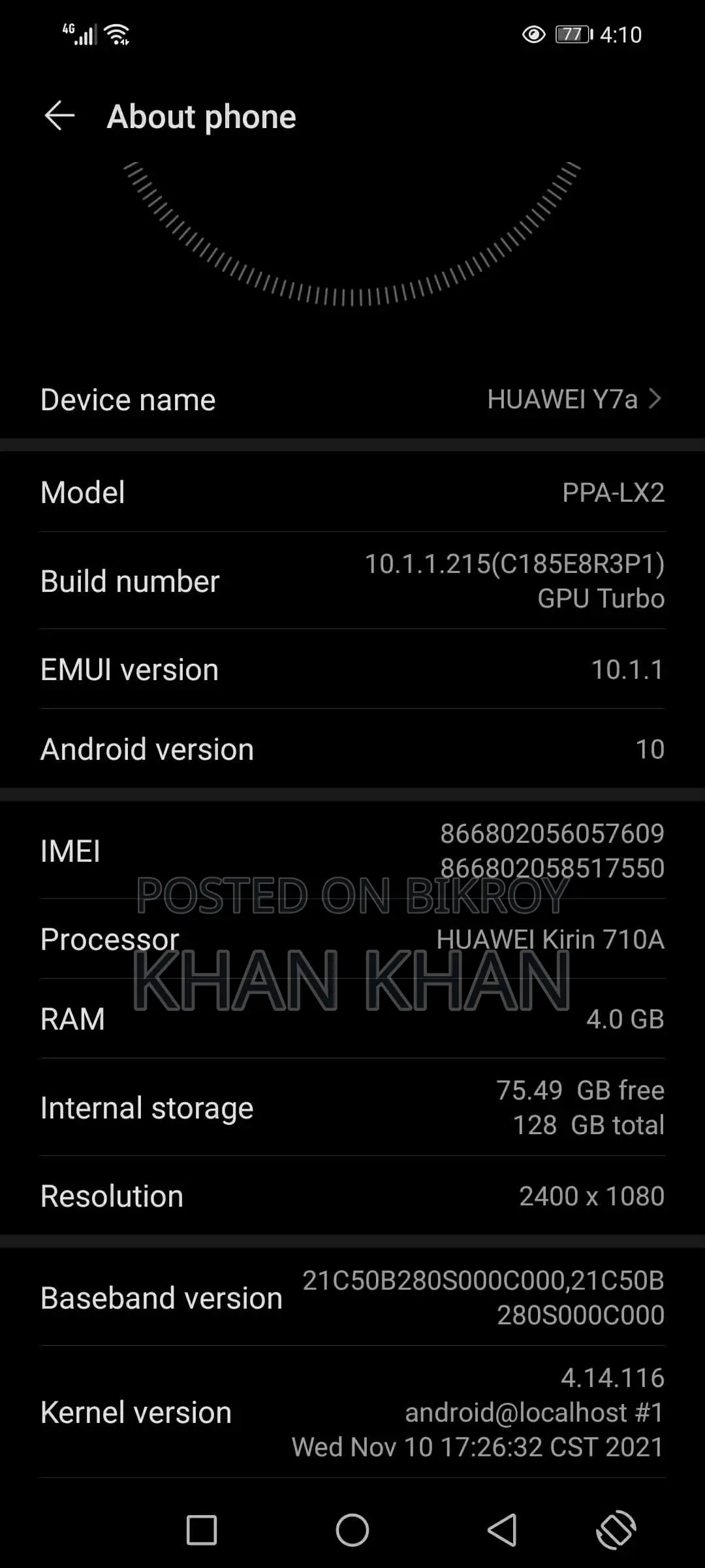 Huawei Y7a 4/128 (Used)