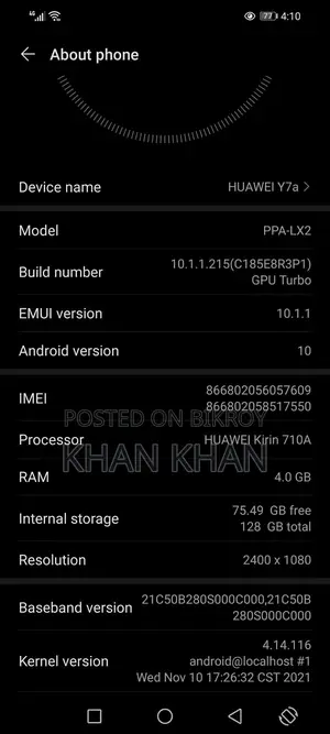 Huawei Y7a 4/128 (Used)