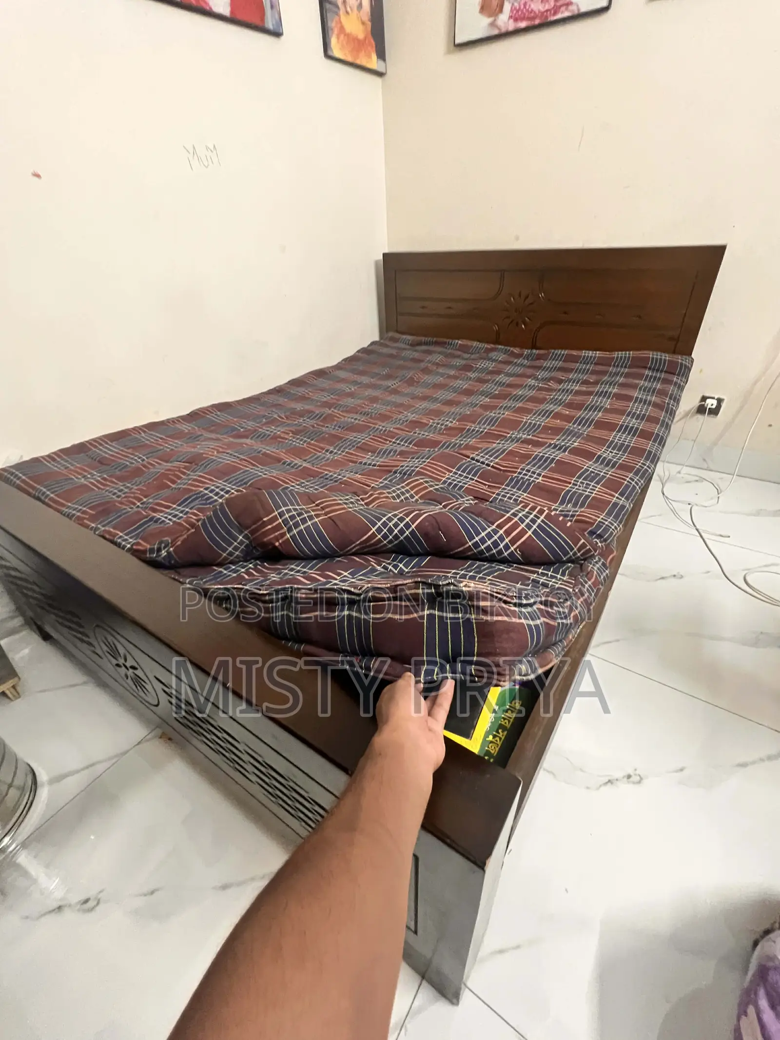 Double Bed with Mattress and Quilt