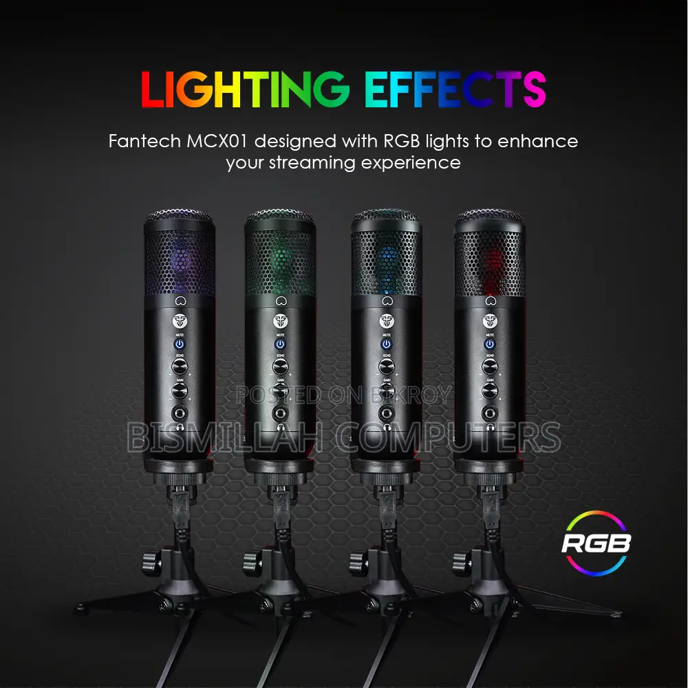 Fantech Mcx01 Leviosa Rgb Microphone Professional Condenser