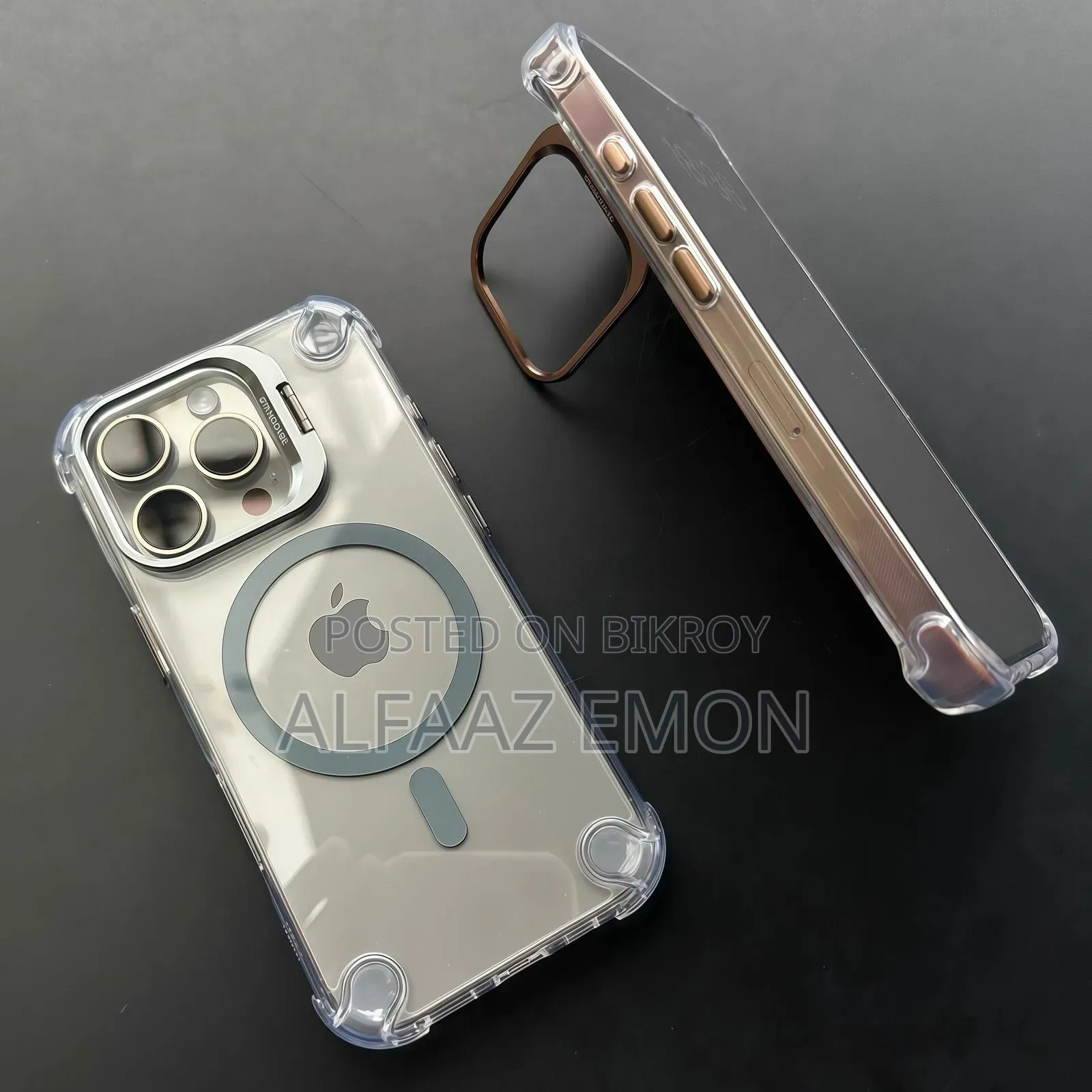 Airbag Metal Lens Bracket Phone Case for iPhone 15-16pro Pro Max