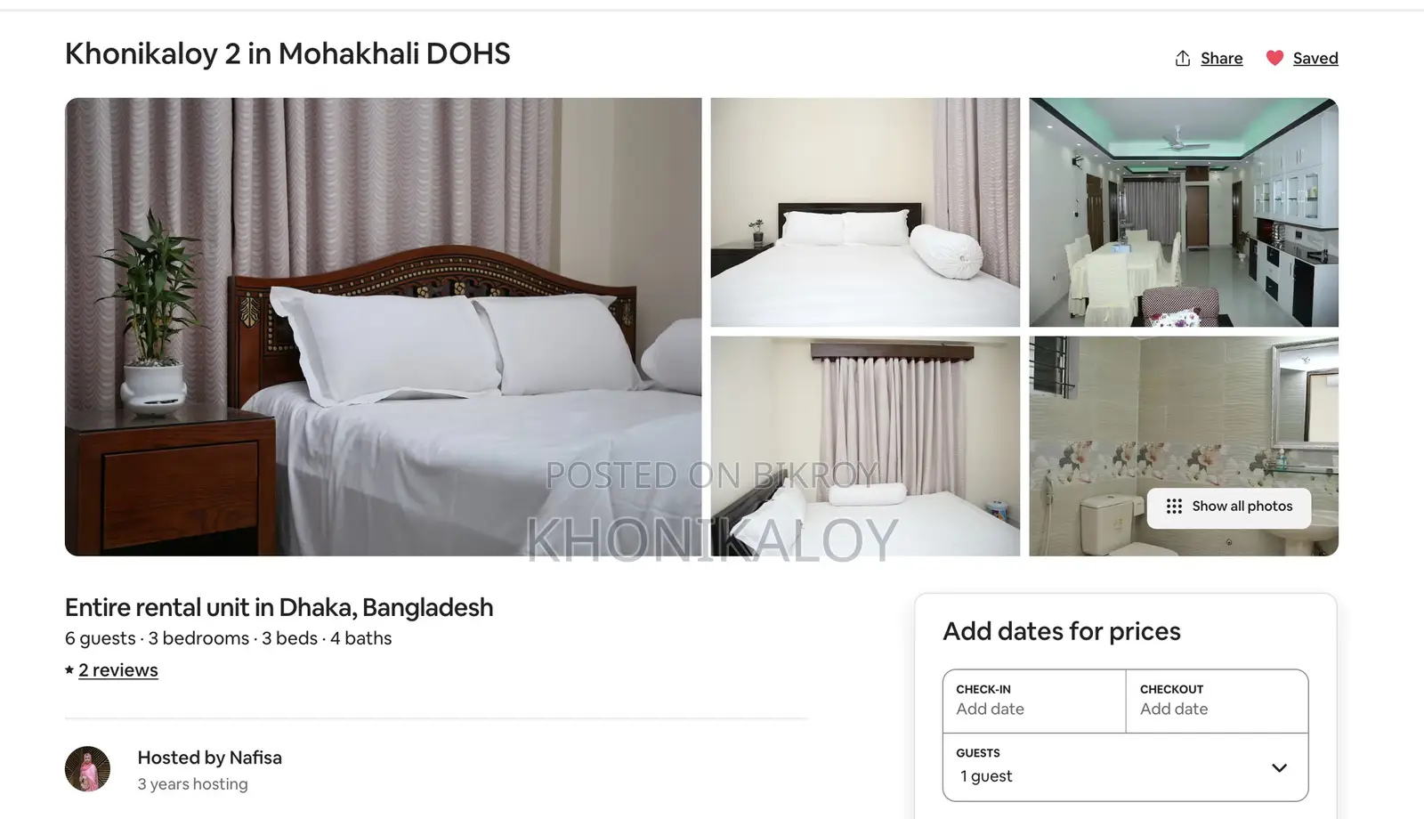 3 AC Beds Luxury Service Apartment in Mohakhali DOHS