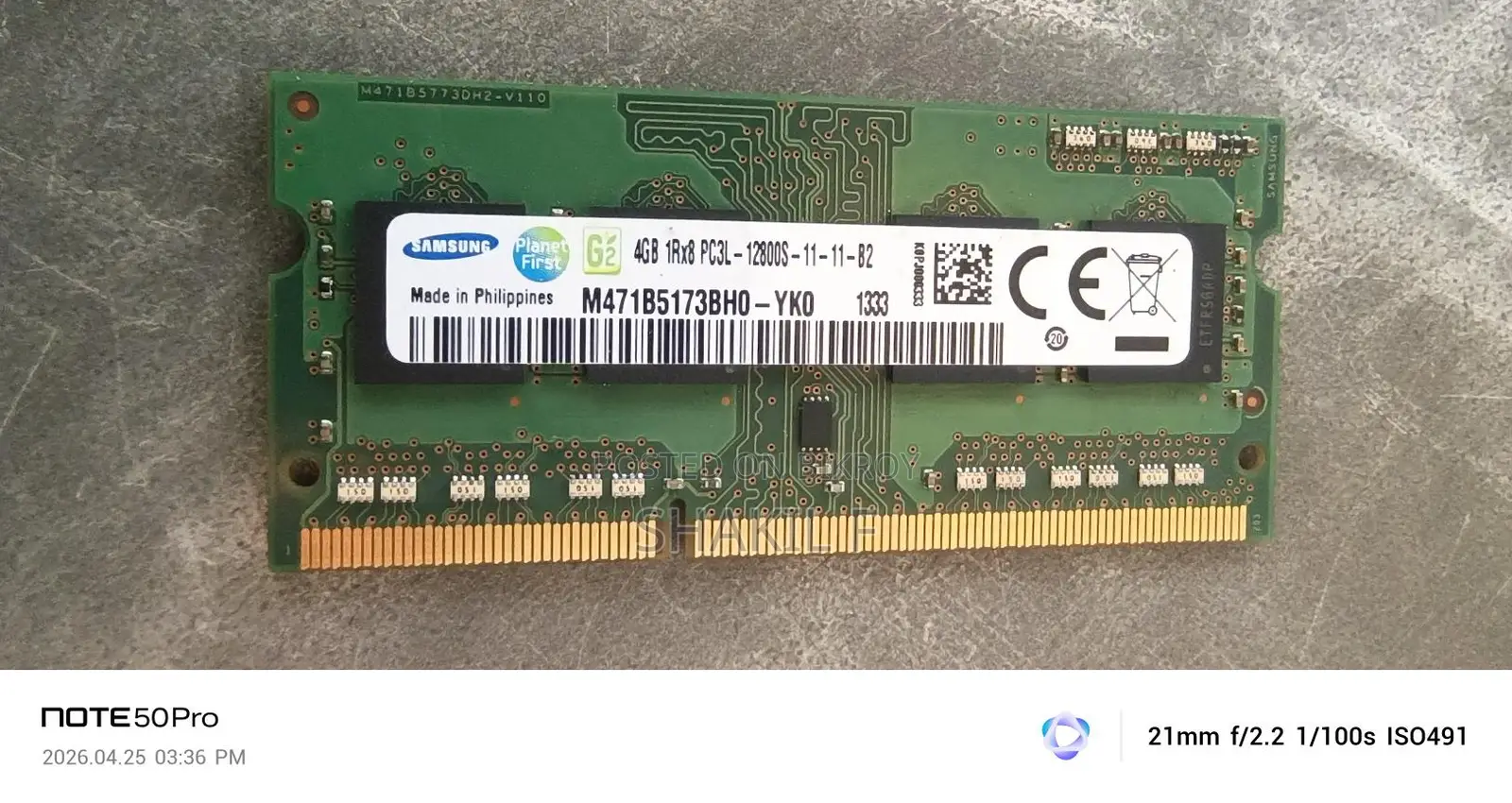 DDR3L 4gb ল্যাপটপের রেম