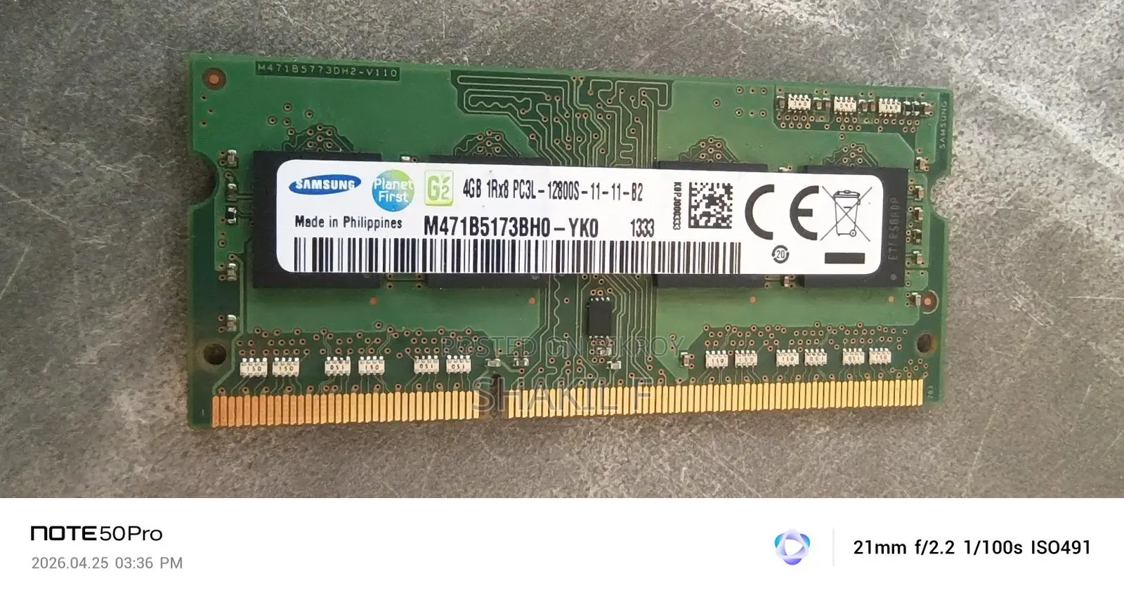 DDR3L 4gb ল্যাপটপের রেম