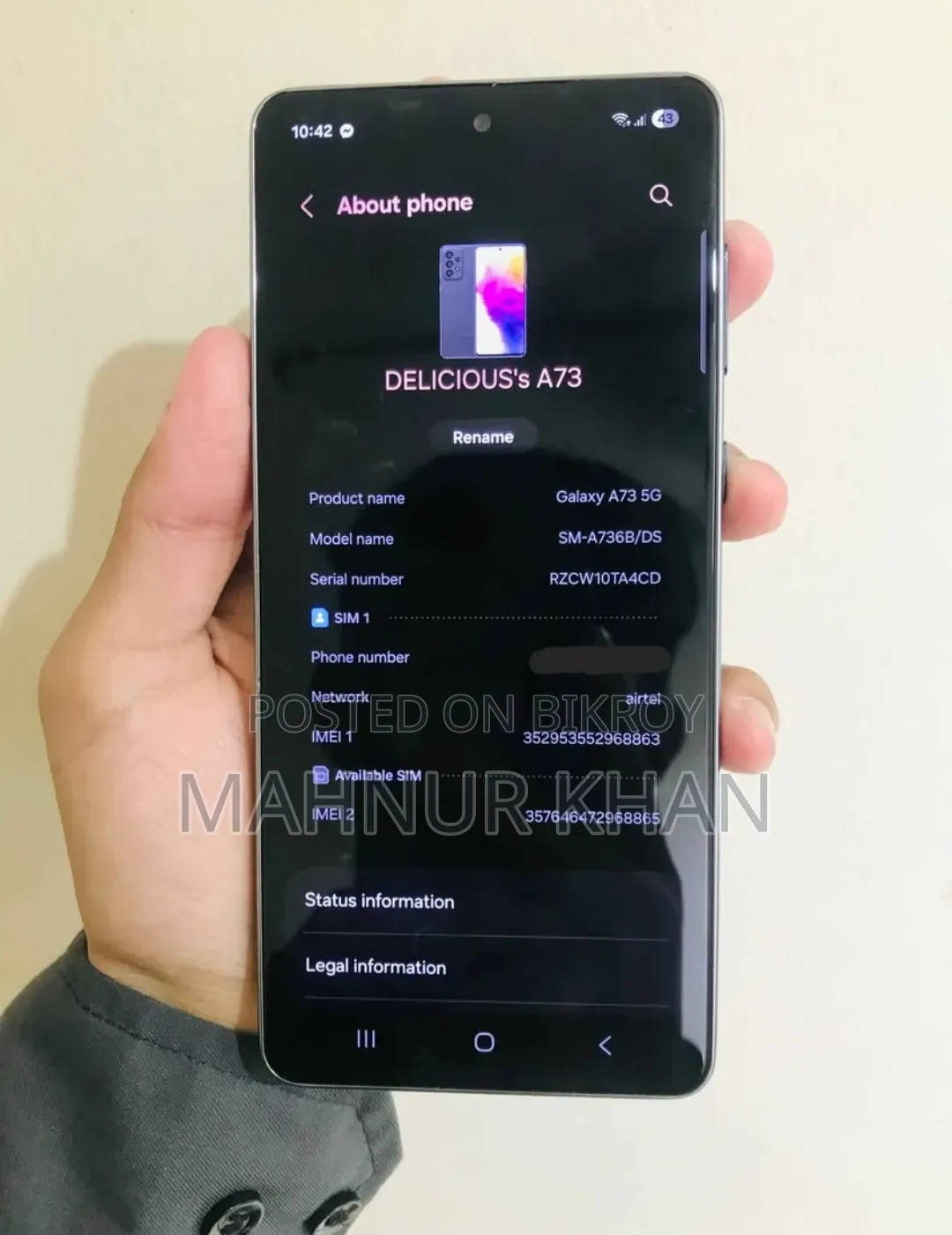 Samsung Galaxy A73 5G 128 GB Gray