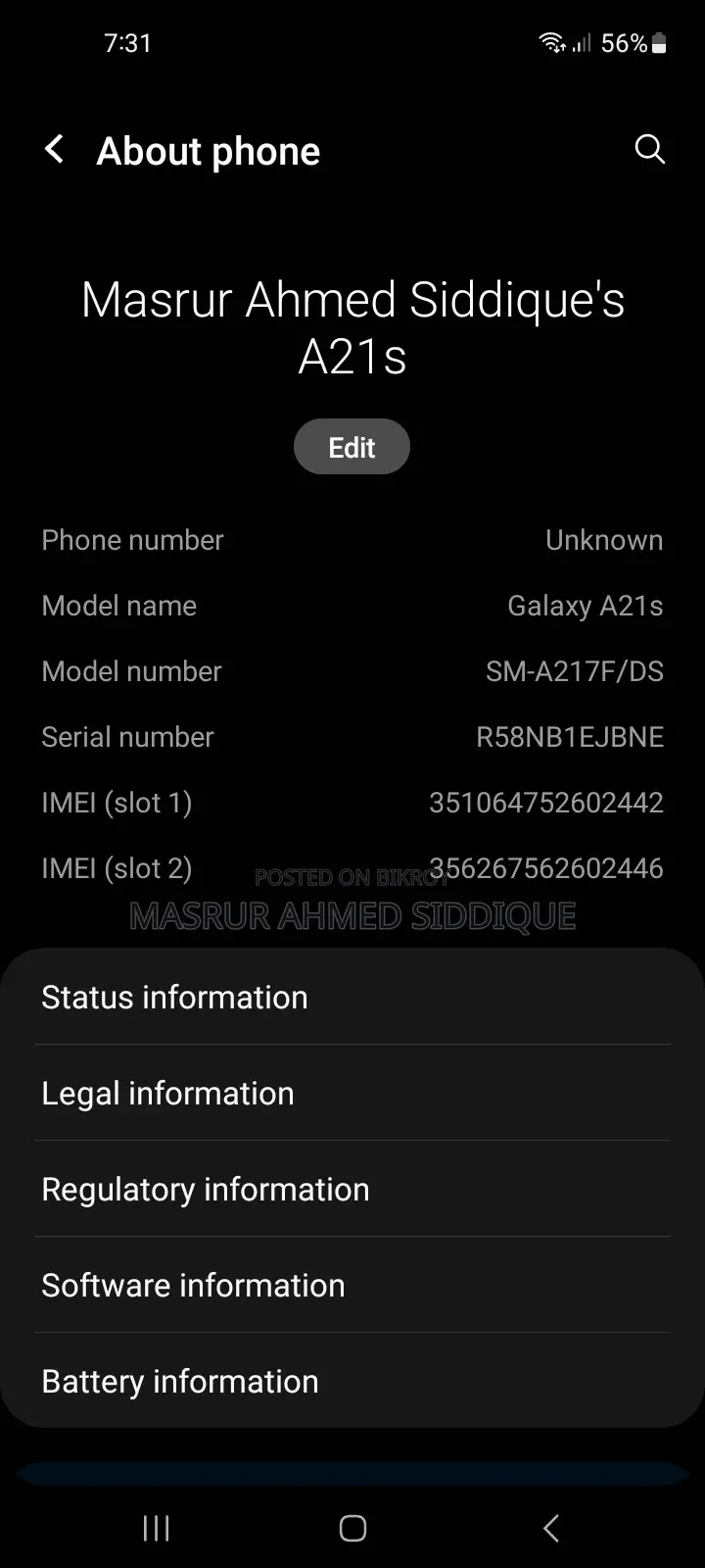 Samsung Galaxy A21s (Used)