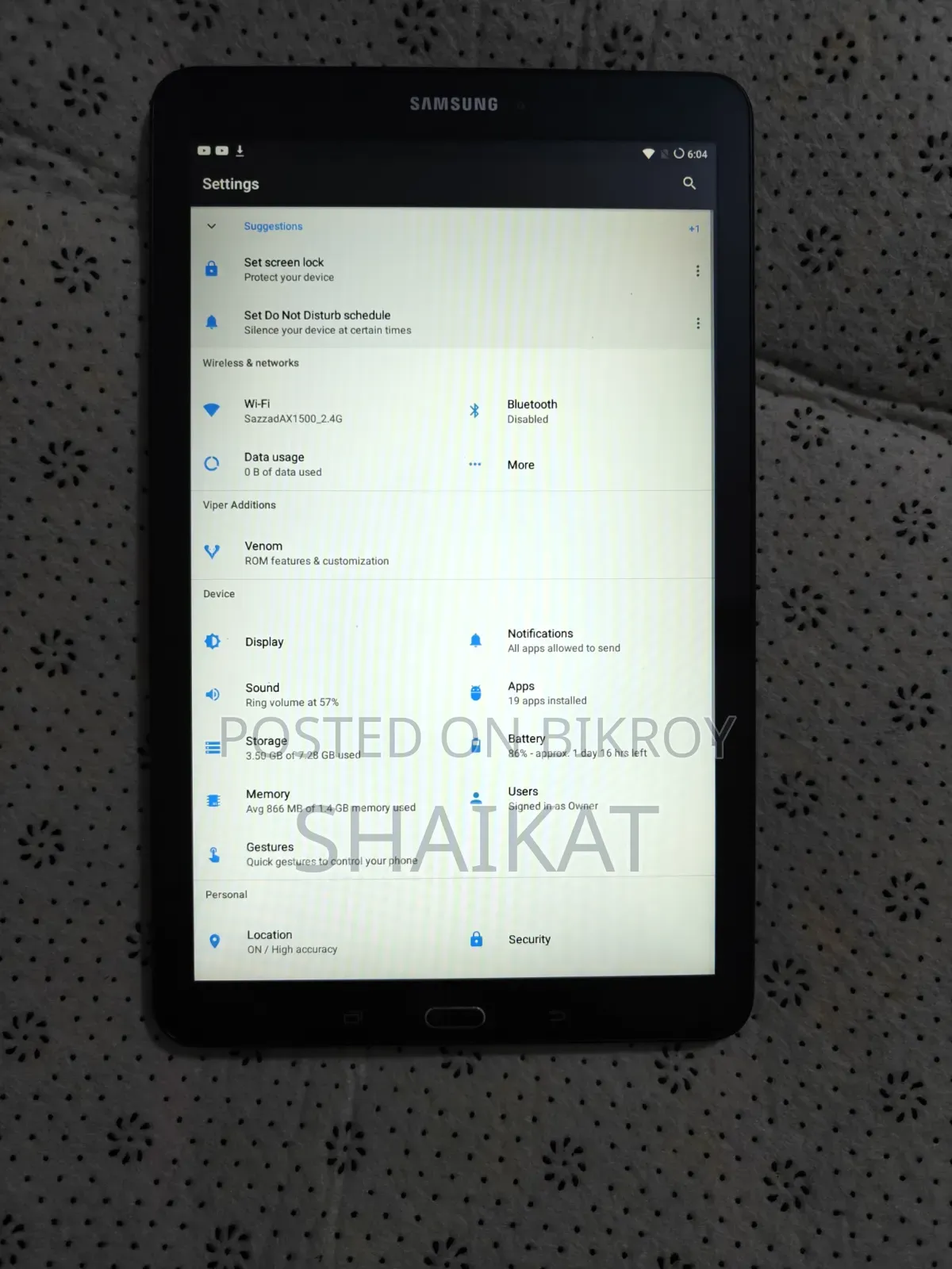 Samsung Galaxy Tab E 9.6 8 GB Black