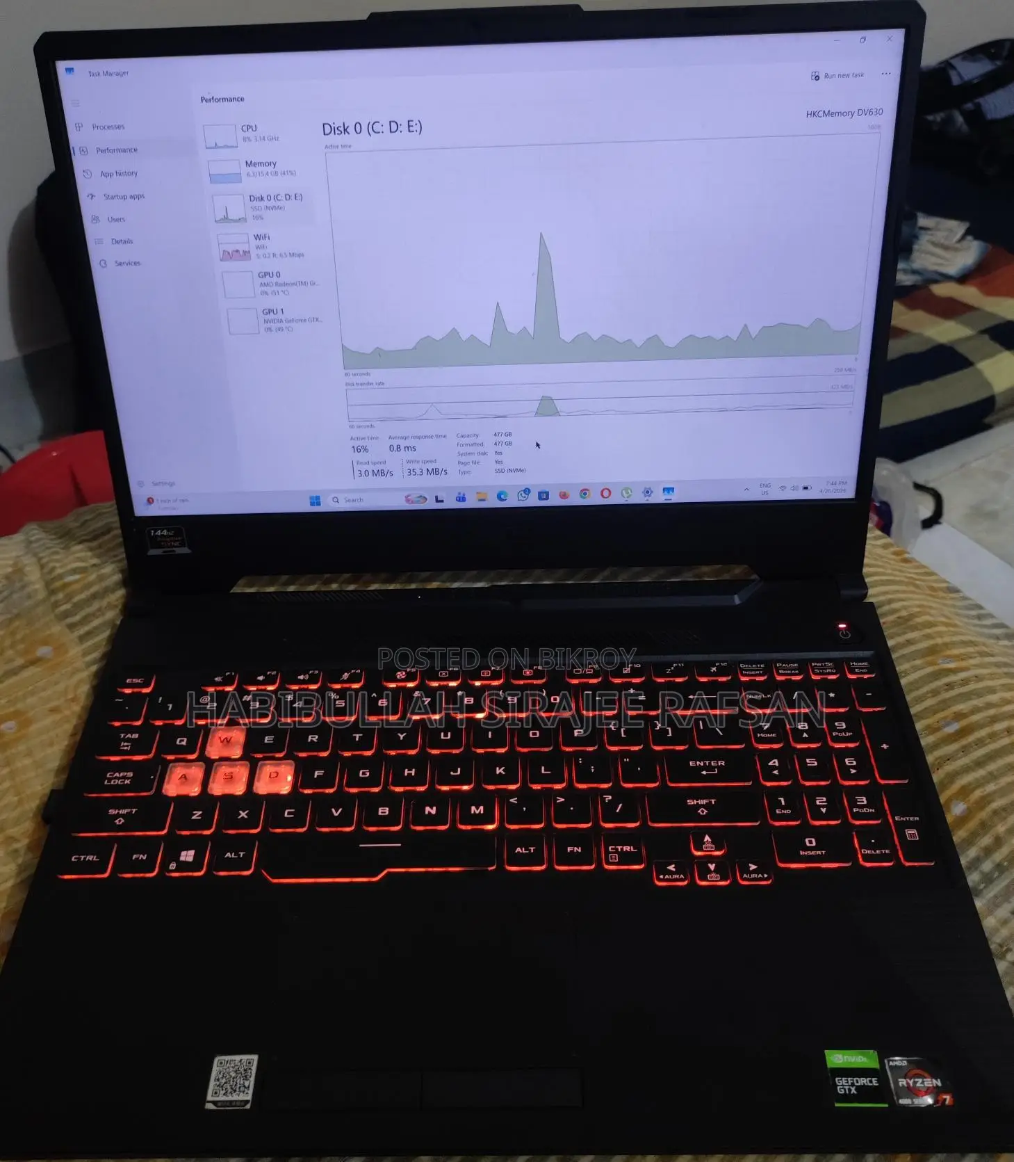 Asus TUF Gaming A15 FA506IU (Fresh Condition; nearly new)