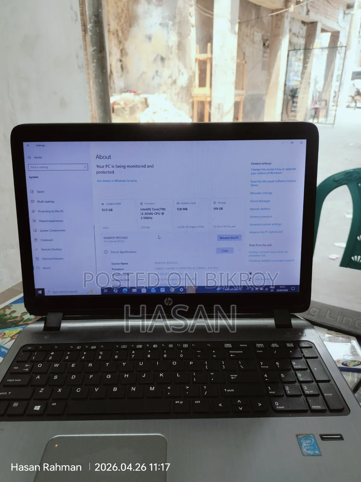 Laptop HP ProBook 450 12GB Intel Core i3 SSD 128GB