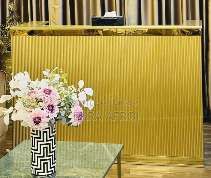 Golden SS Cash Table with 7 Drawers (New, Custom Made)