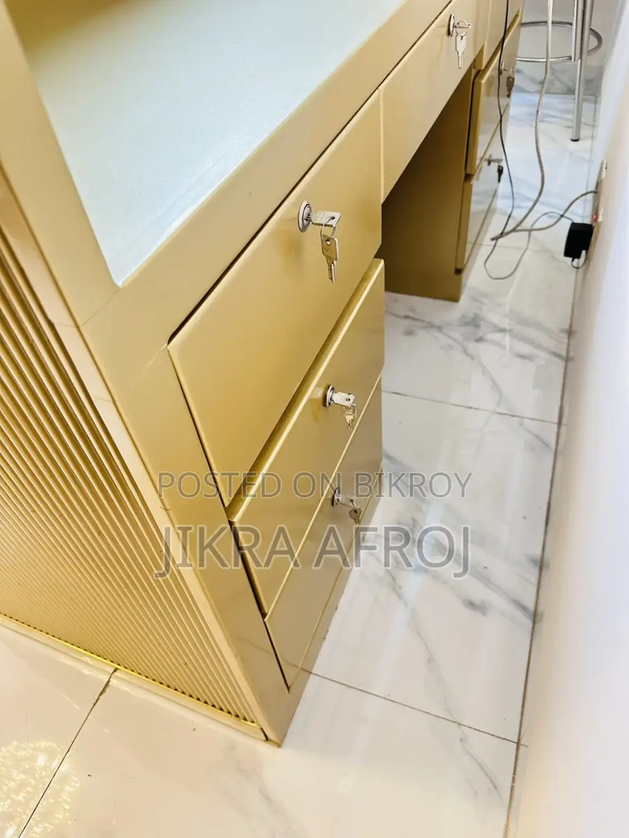Golden SS Cash Table with 7 Drawers (New, Custom Made)