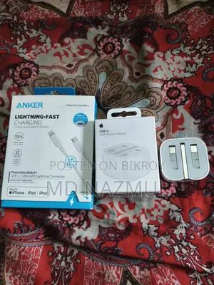Apple 20W Original Charger and Anker 6ft Type C to Lightning Cable