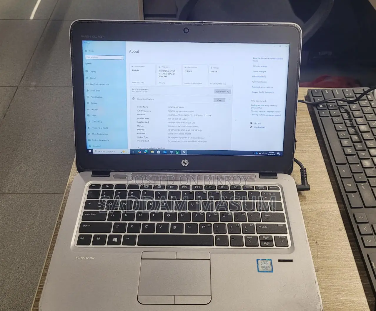 ল্যাপটপ HP EliteBook 820 G2 8GB Intel Core I5 SSD 256GB