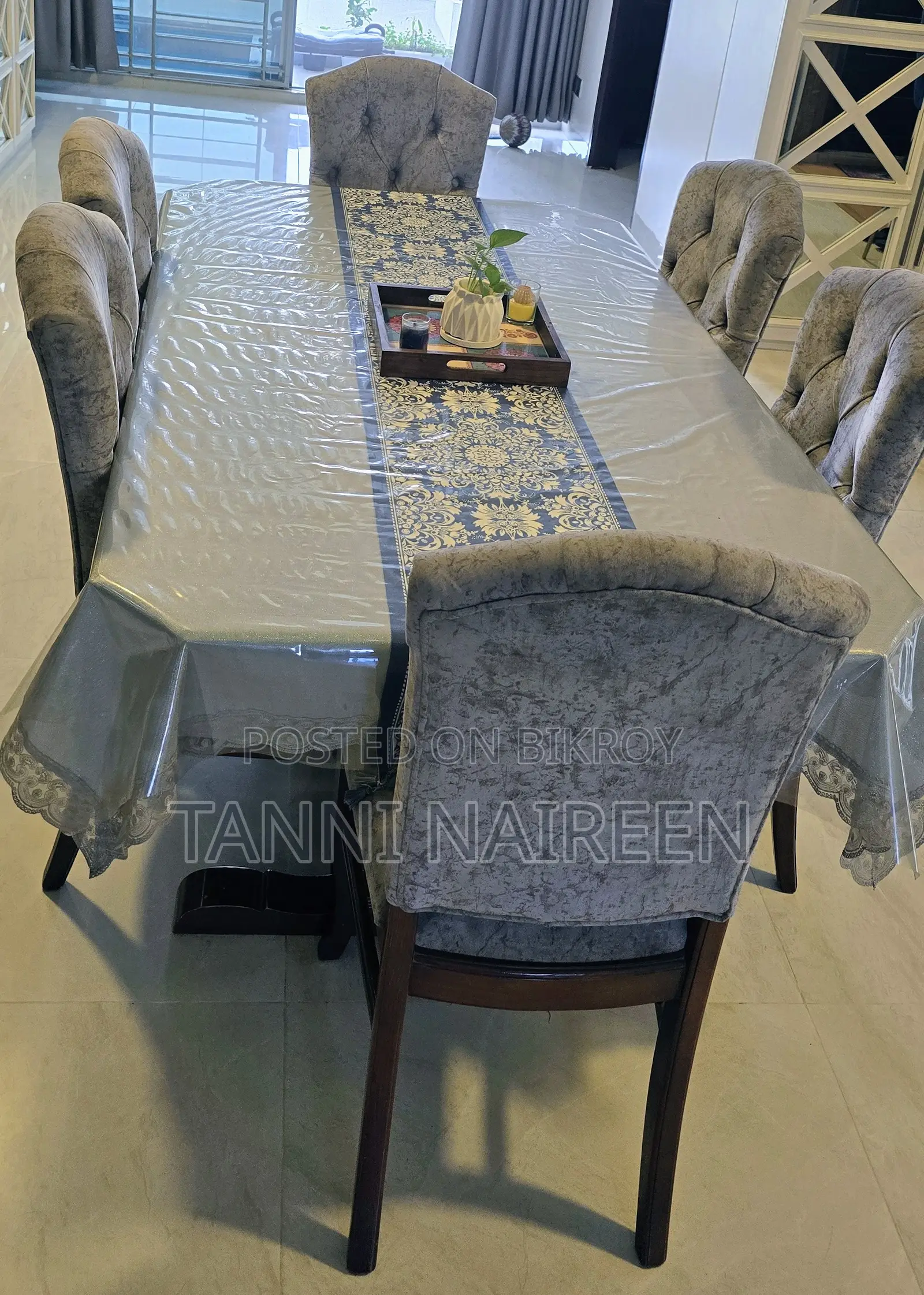 Wooden Dining Table Set 6 Seater For Sale