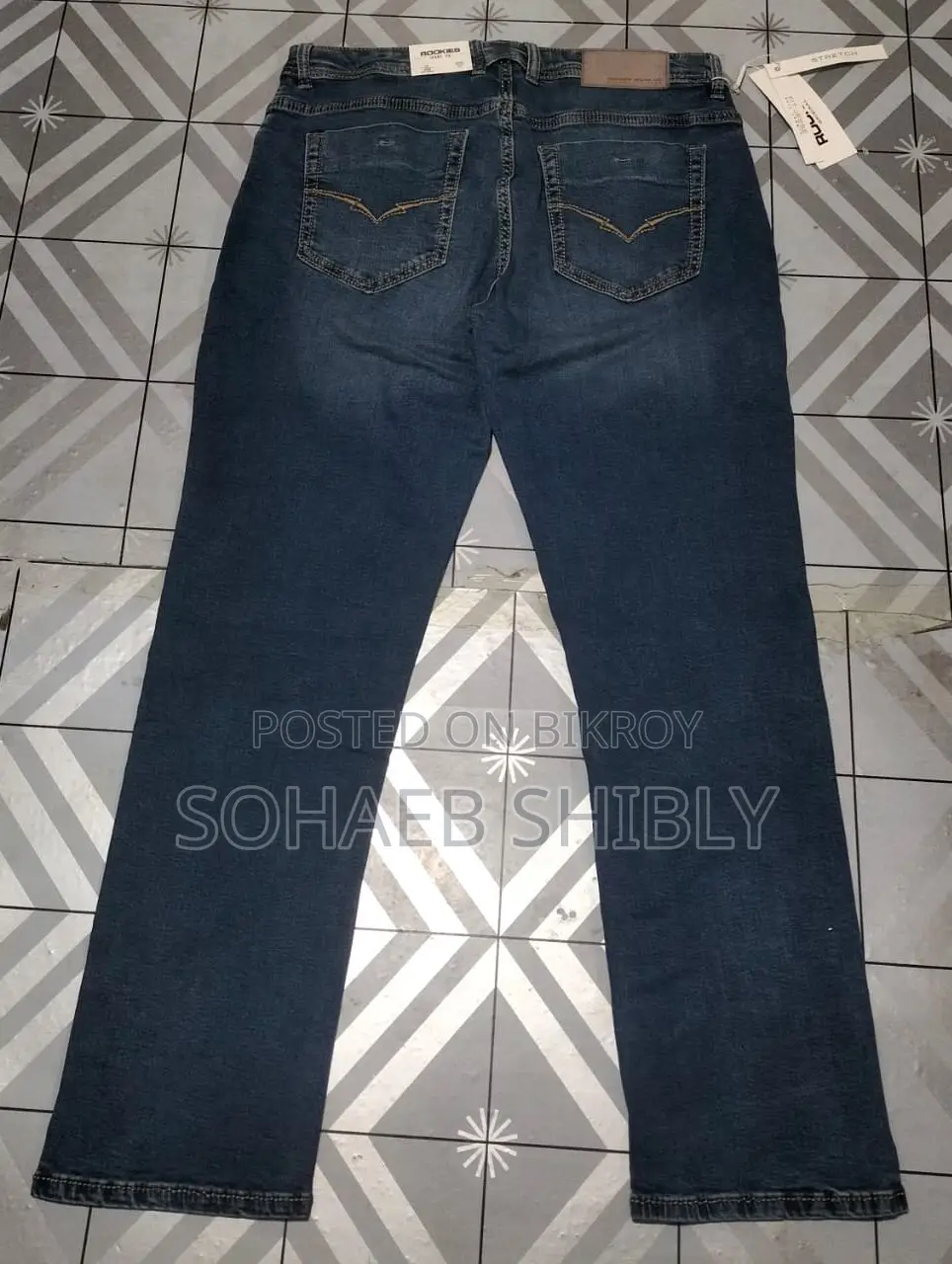 Men's Spandex Denim Long Pants