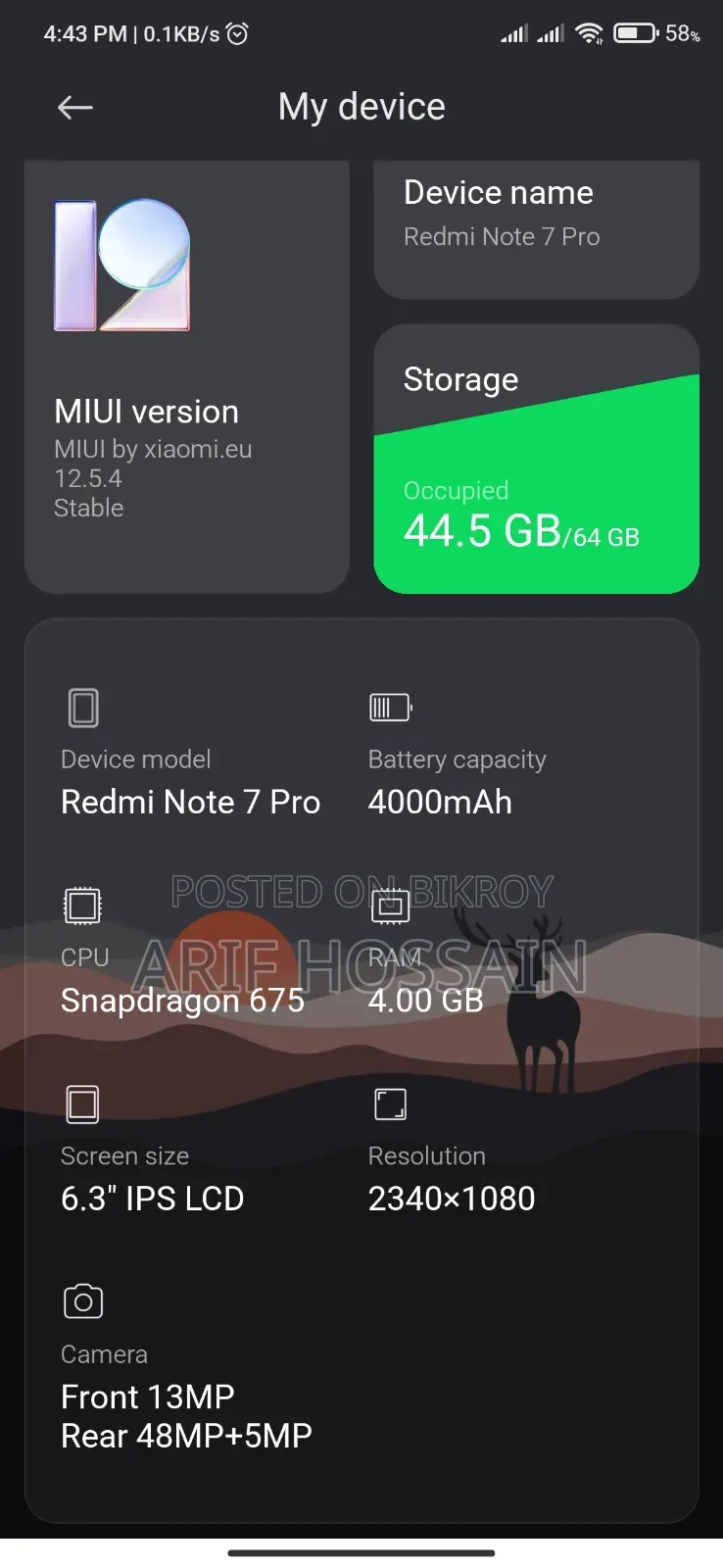 Xiaomi Redmi Note 7 Pro 64 GB Black