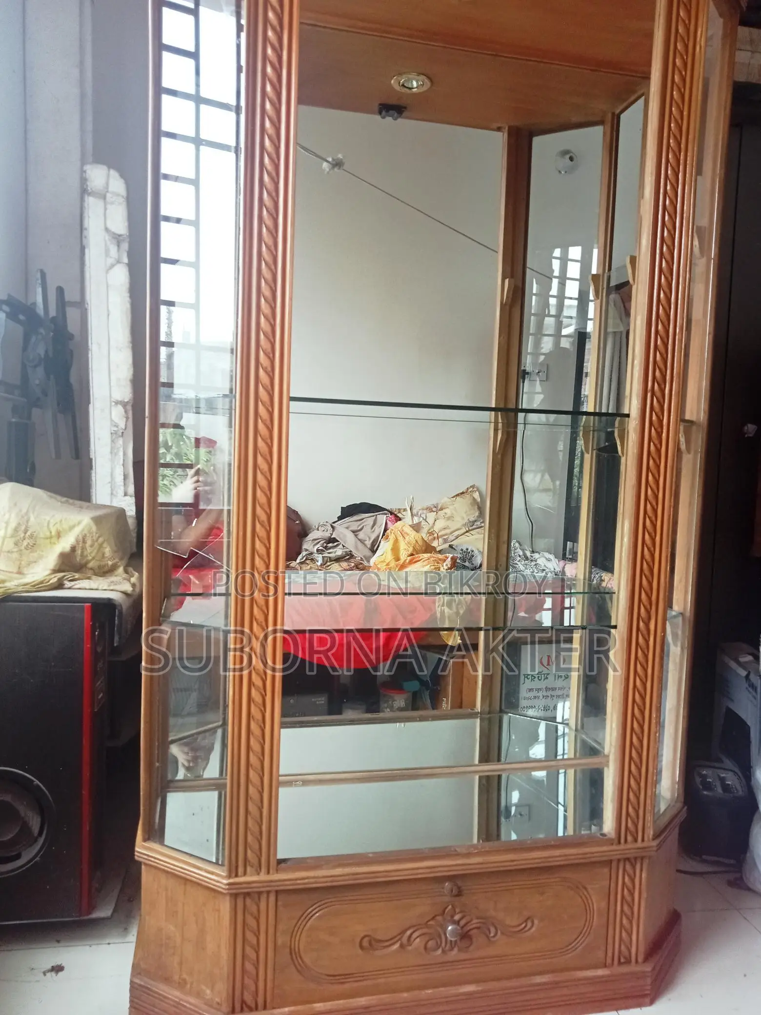 Chittagong Teak Wood Showcase or Corner Unit