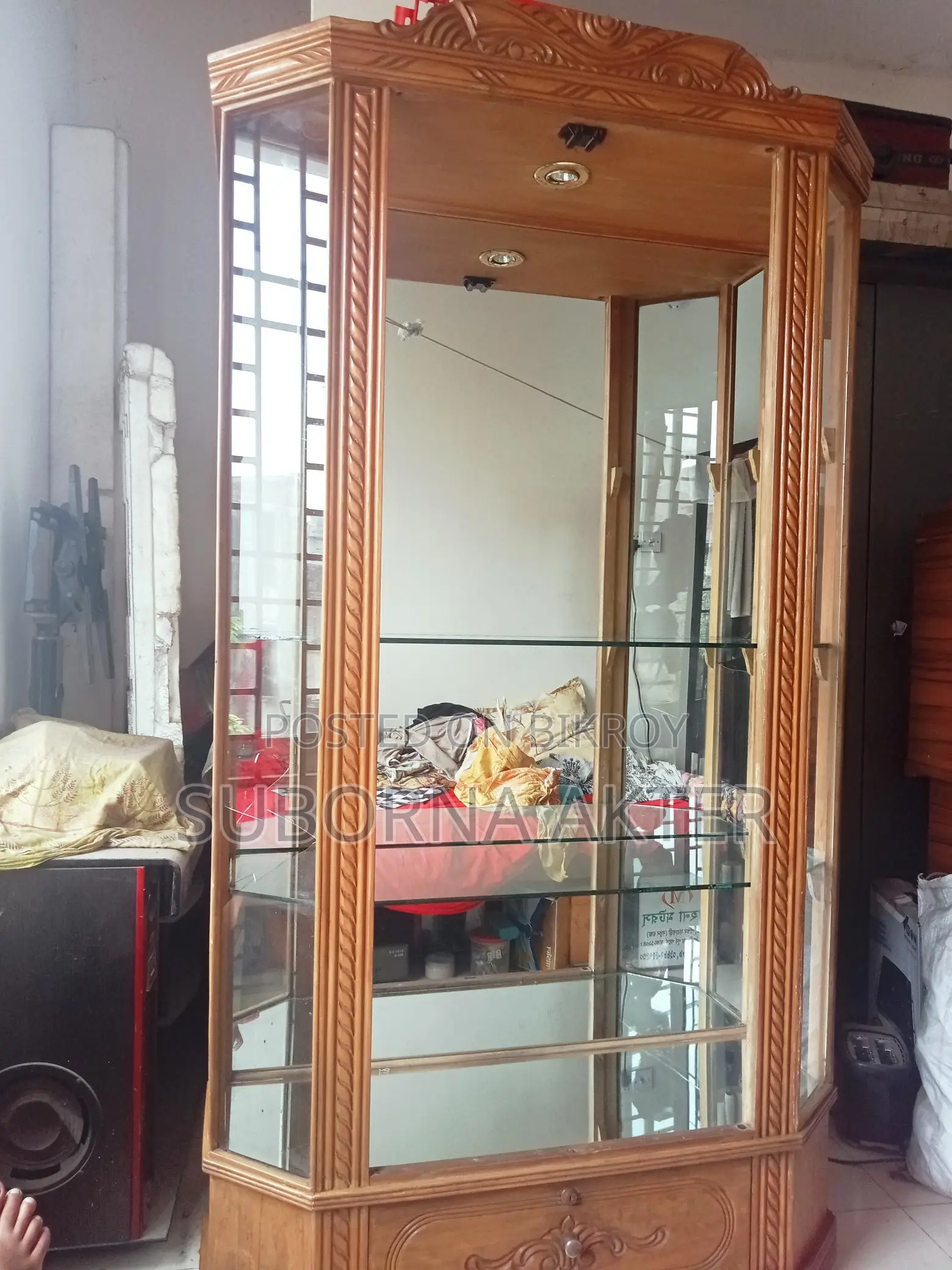 Chittagong Teak Wood Showcase or Corner Unit