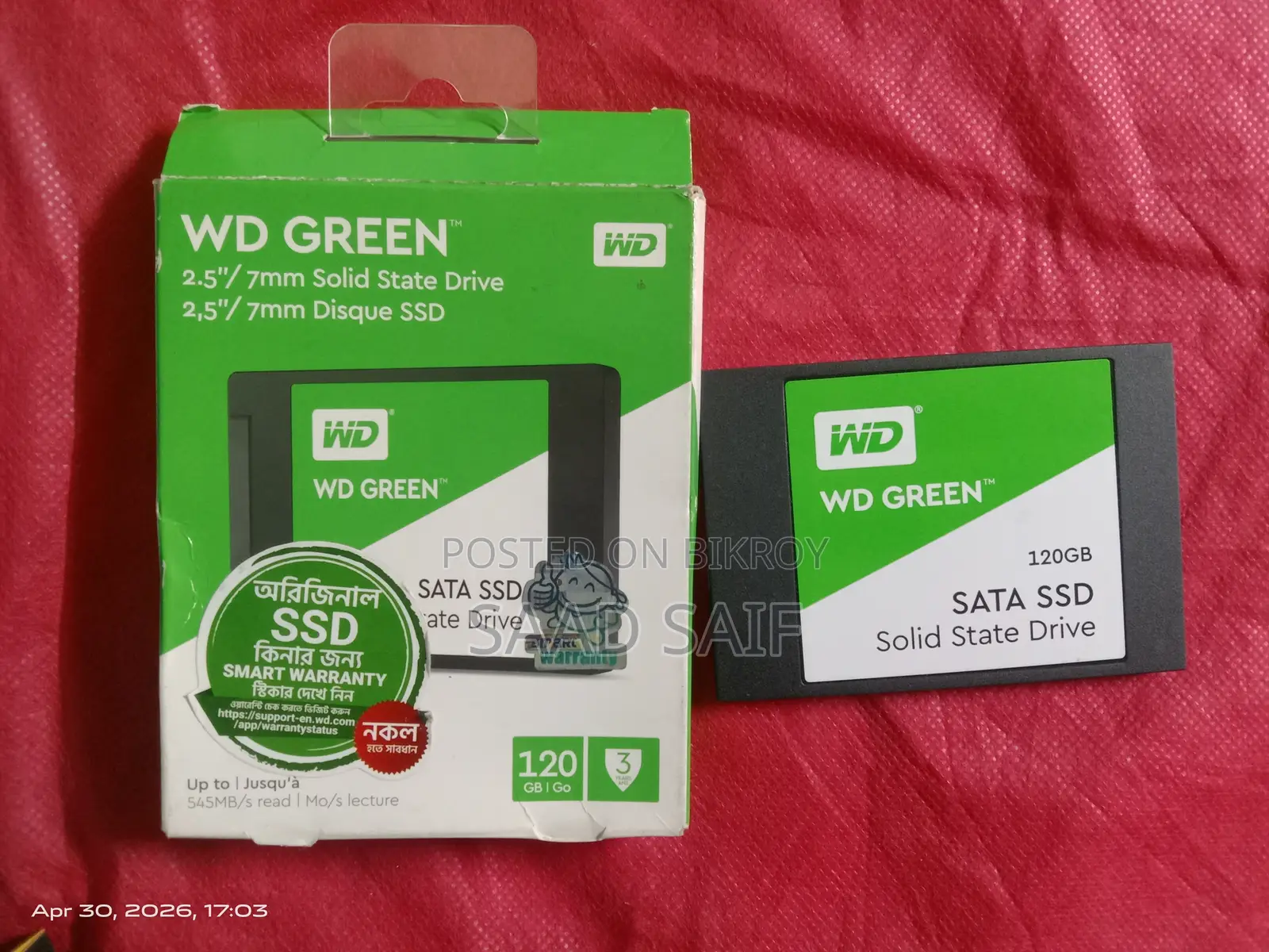 120gb Wd Green Sata 2.5" SSD