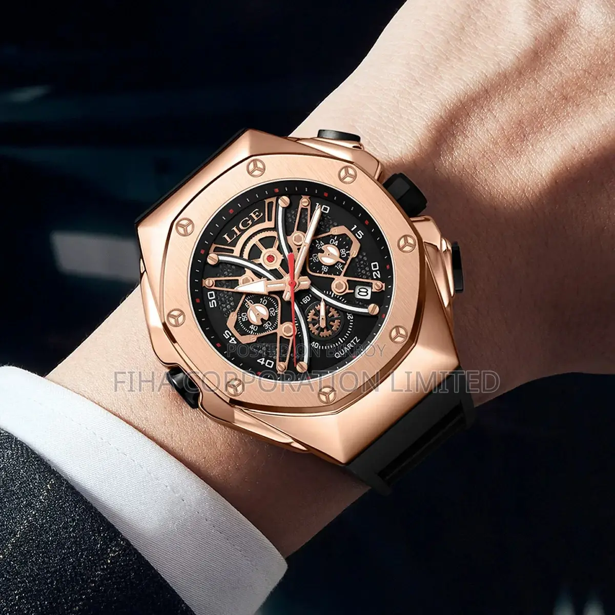 LIGE/LIGE Cross-border New Waterproof Luminous Quartz Watch