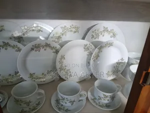 Two Dinner Sets: One Glass, One Melamine