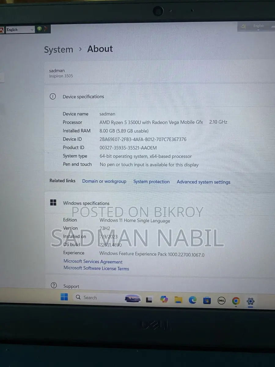DELL Inspiron i5 3505