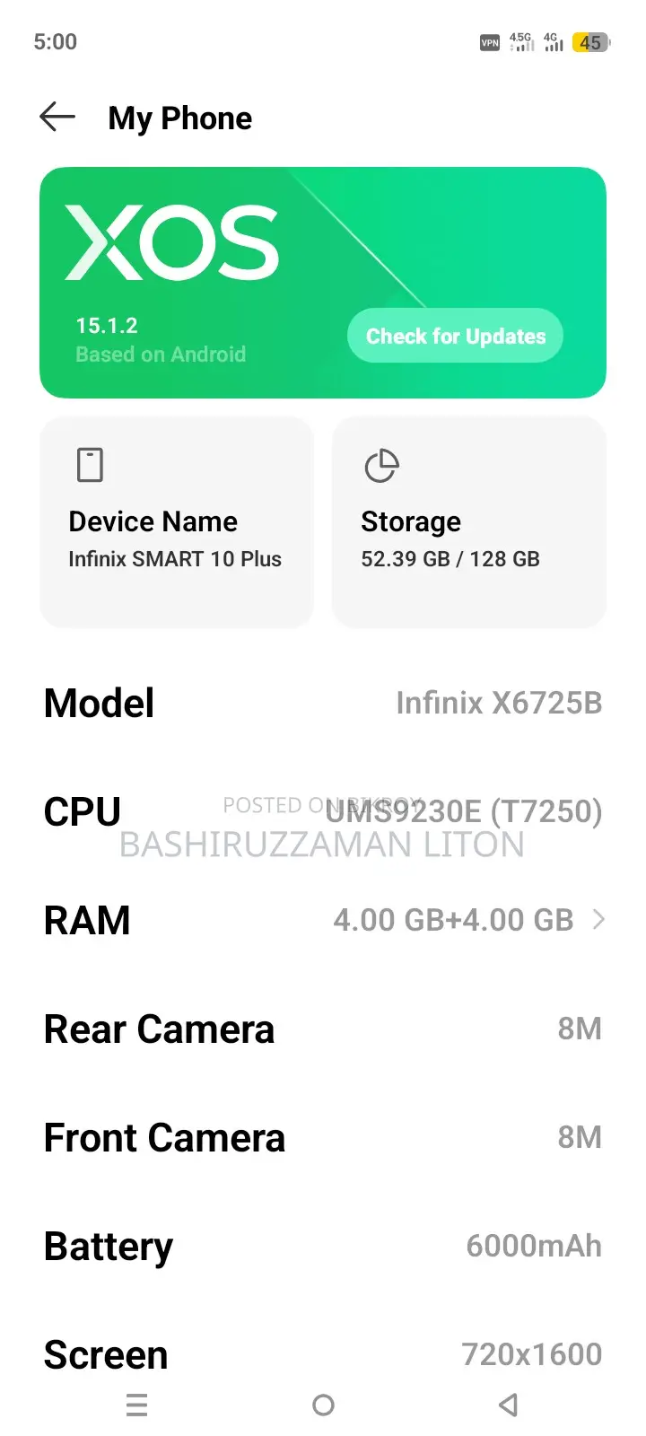 Selling Infinix Smart 10 plus (Used)