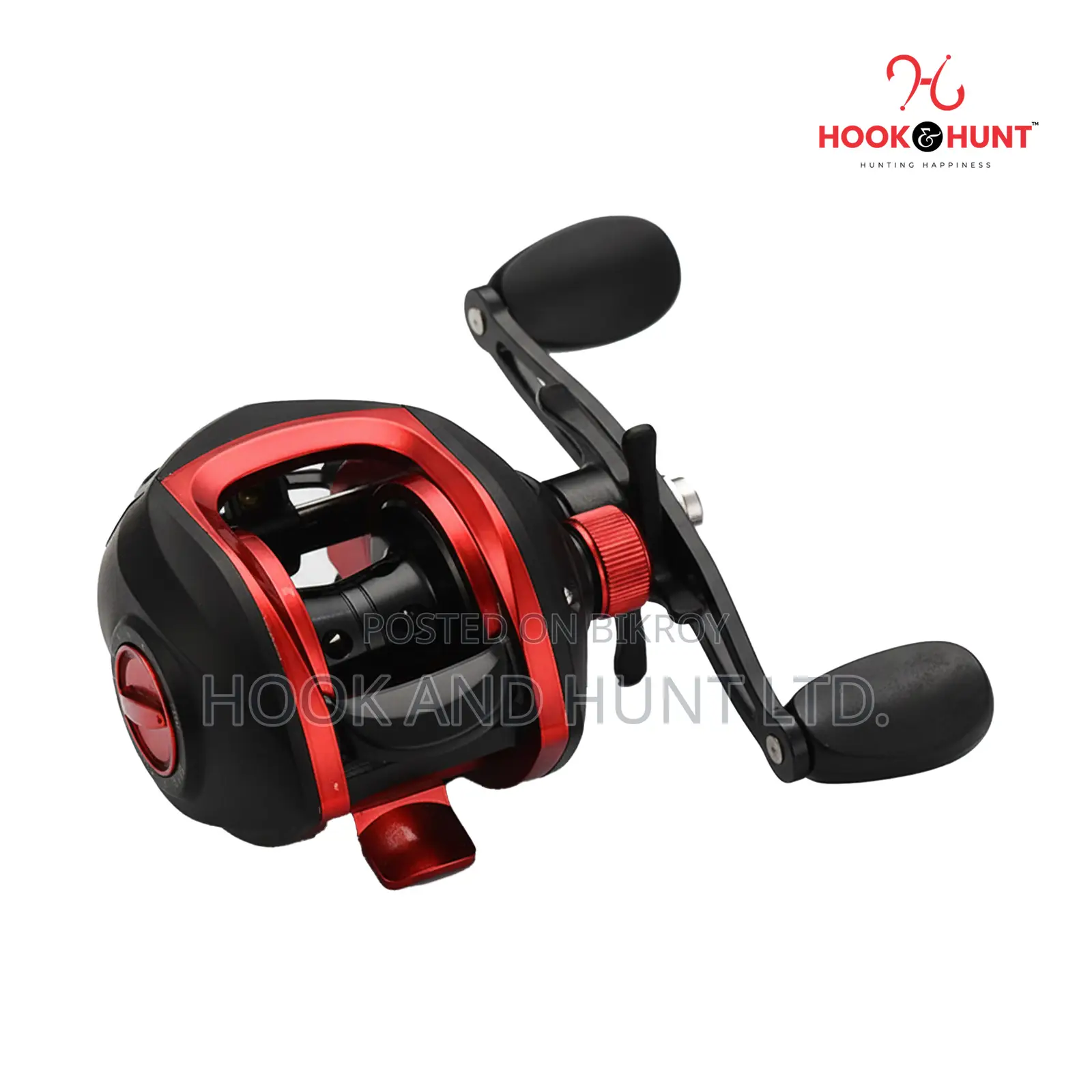 Luya Metal Drum Fishing Reel Black & Red