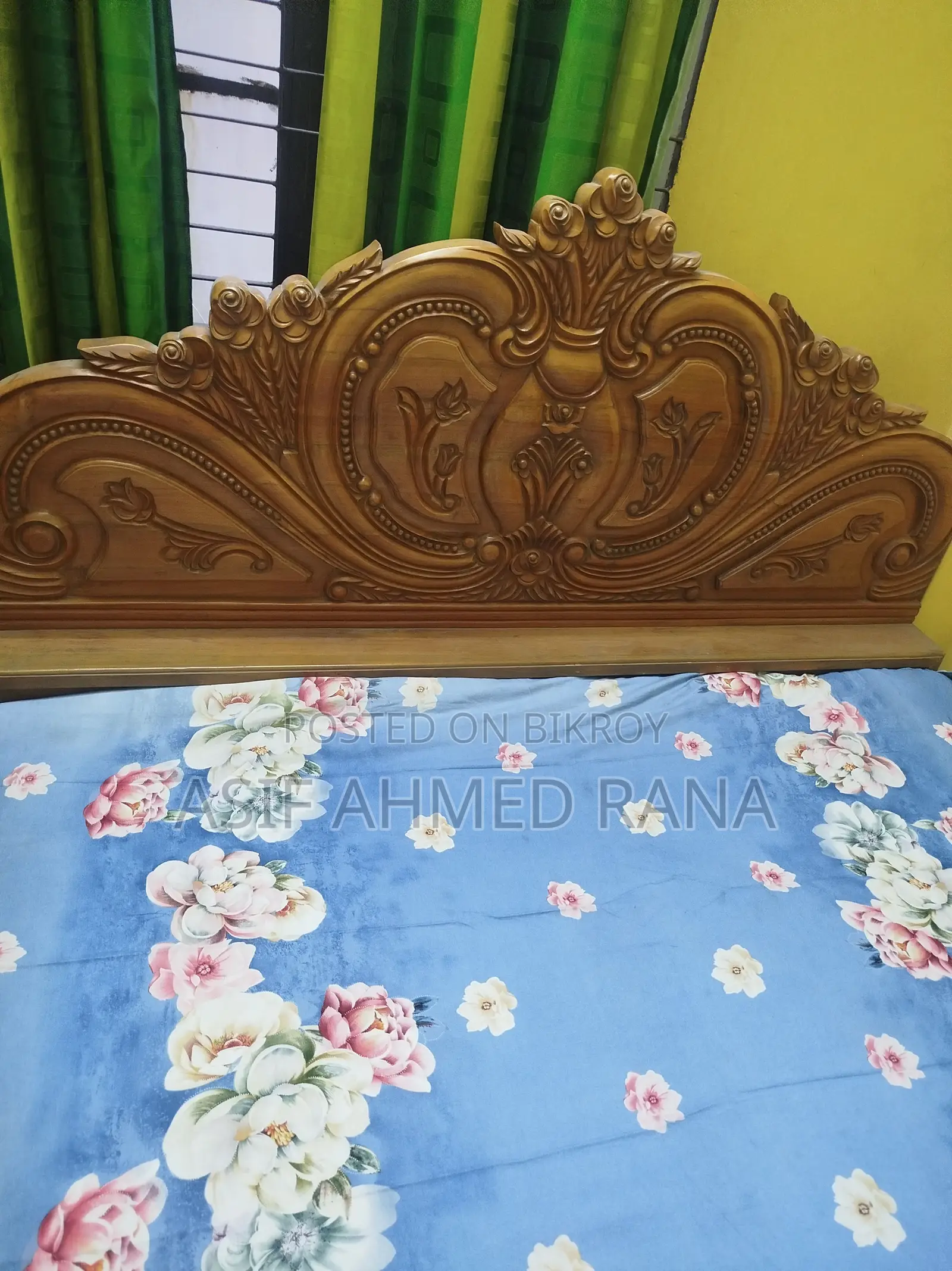 Original Teak Wood King Size Bed (6' by 7')