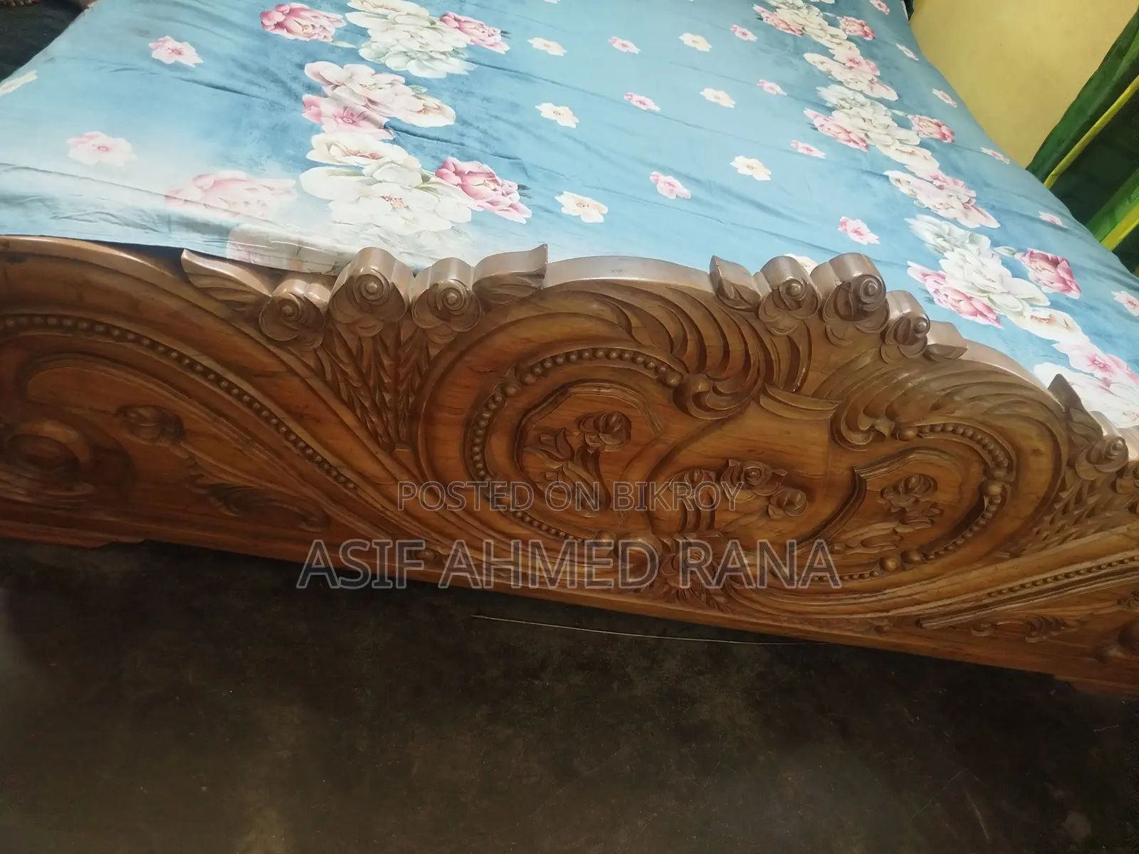 Original Teak Wood King Size Bed (6' by 7')