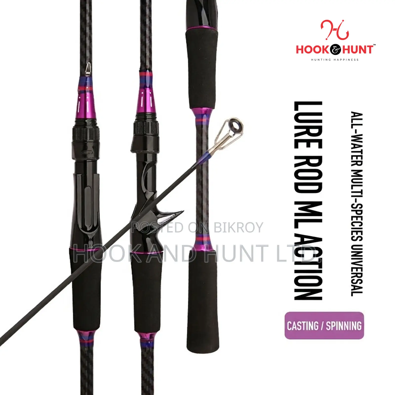 Long Casting Fiberglass Lure Fishing Rod 180–240CM