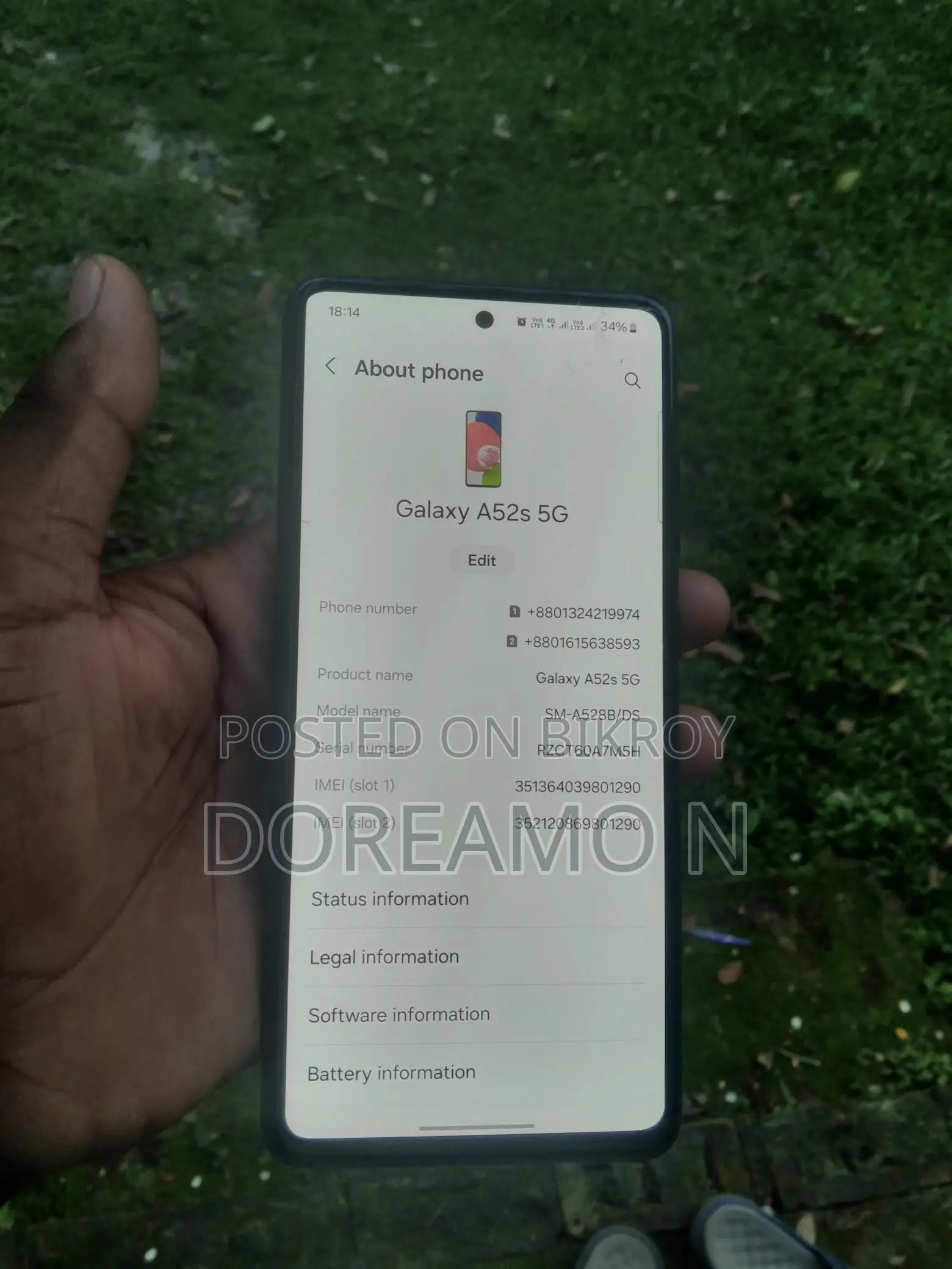 Samsung Galaxy A52S . (Used)