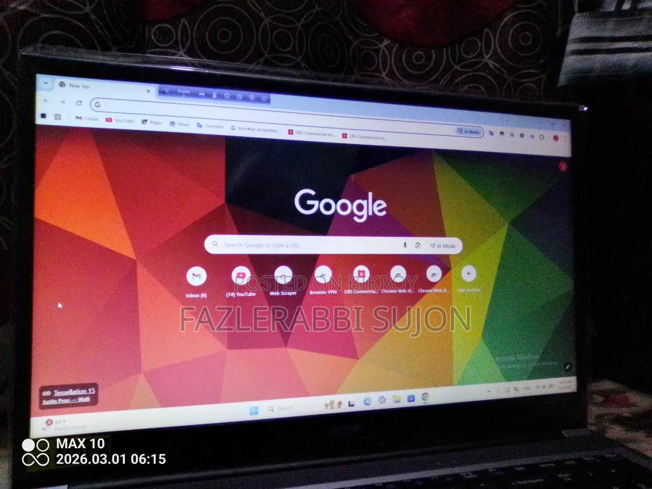 নতুন কন্ডিশন ল্যাপটপ হোম ইউজ পঁাচ মাস ব্যাবহৃত