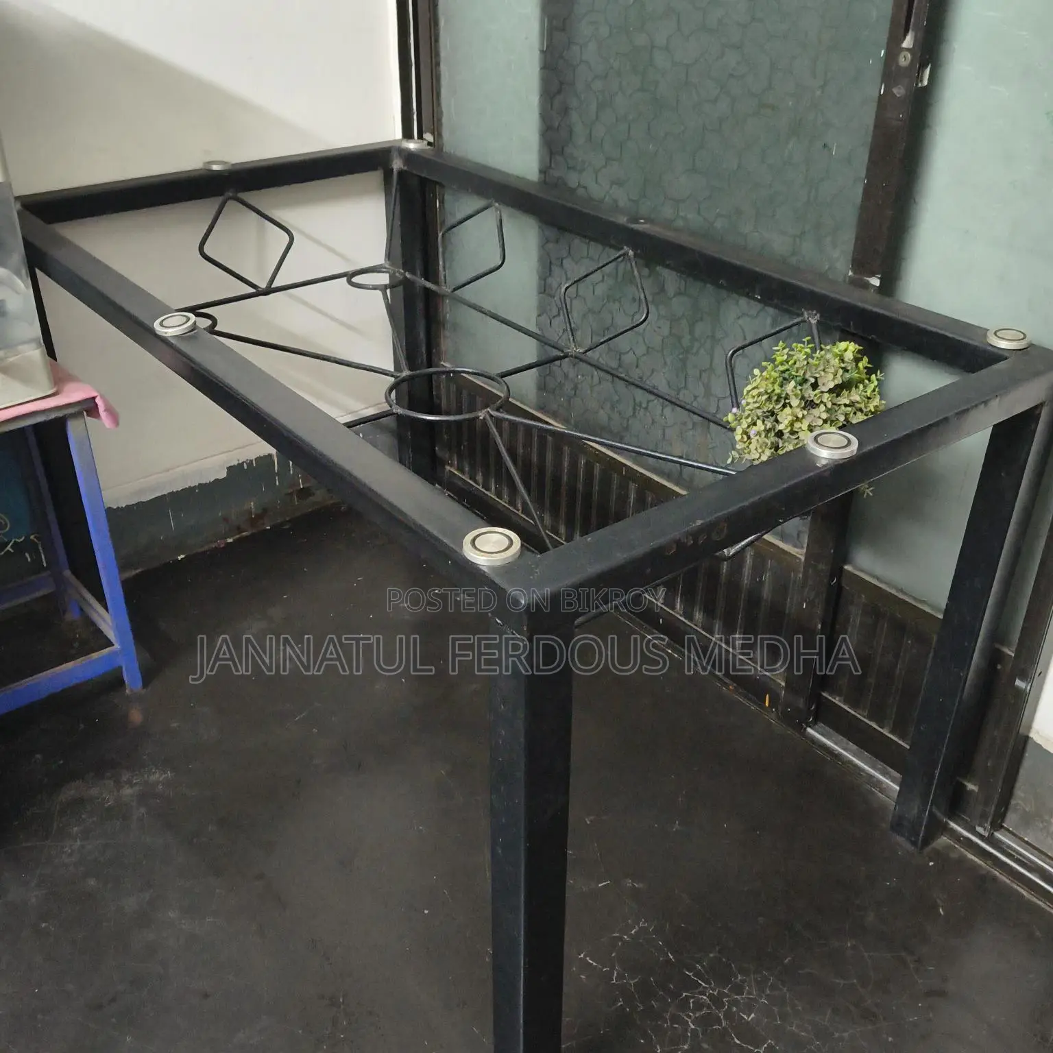 Used Dining Table Without Glass. Material S.S Steel.