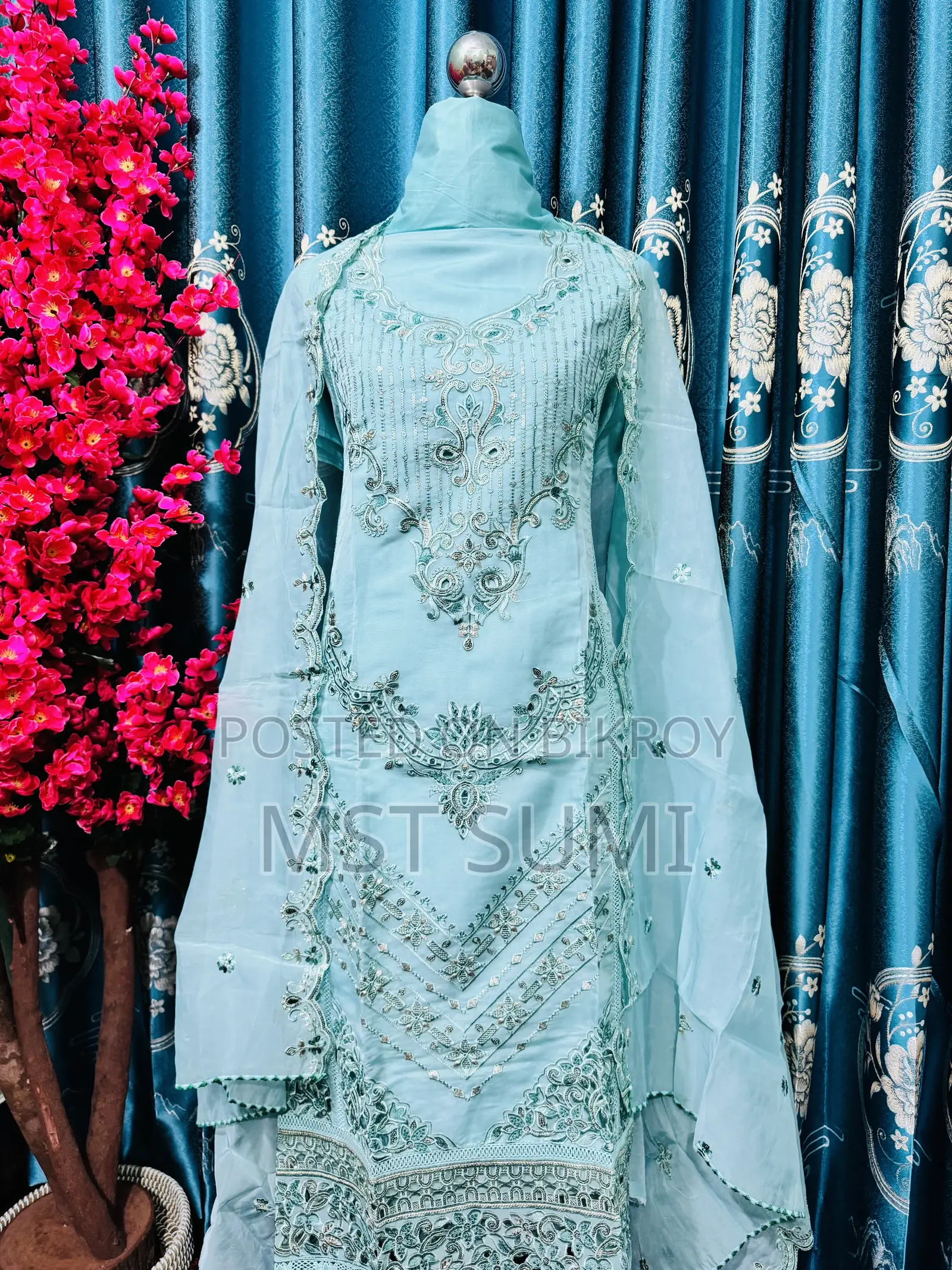 Pakistani Organza Three Pc Set