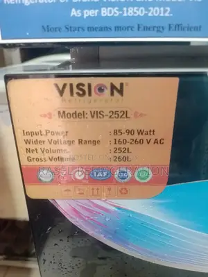 252 Liter running Vision refrigerator for sale.