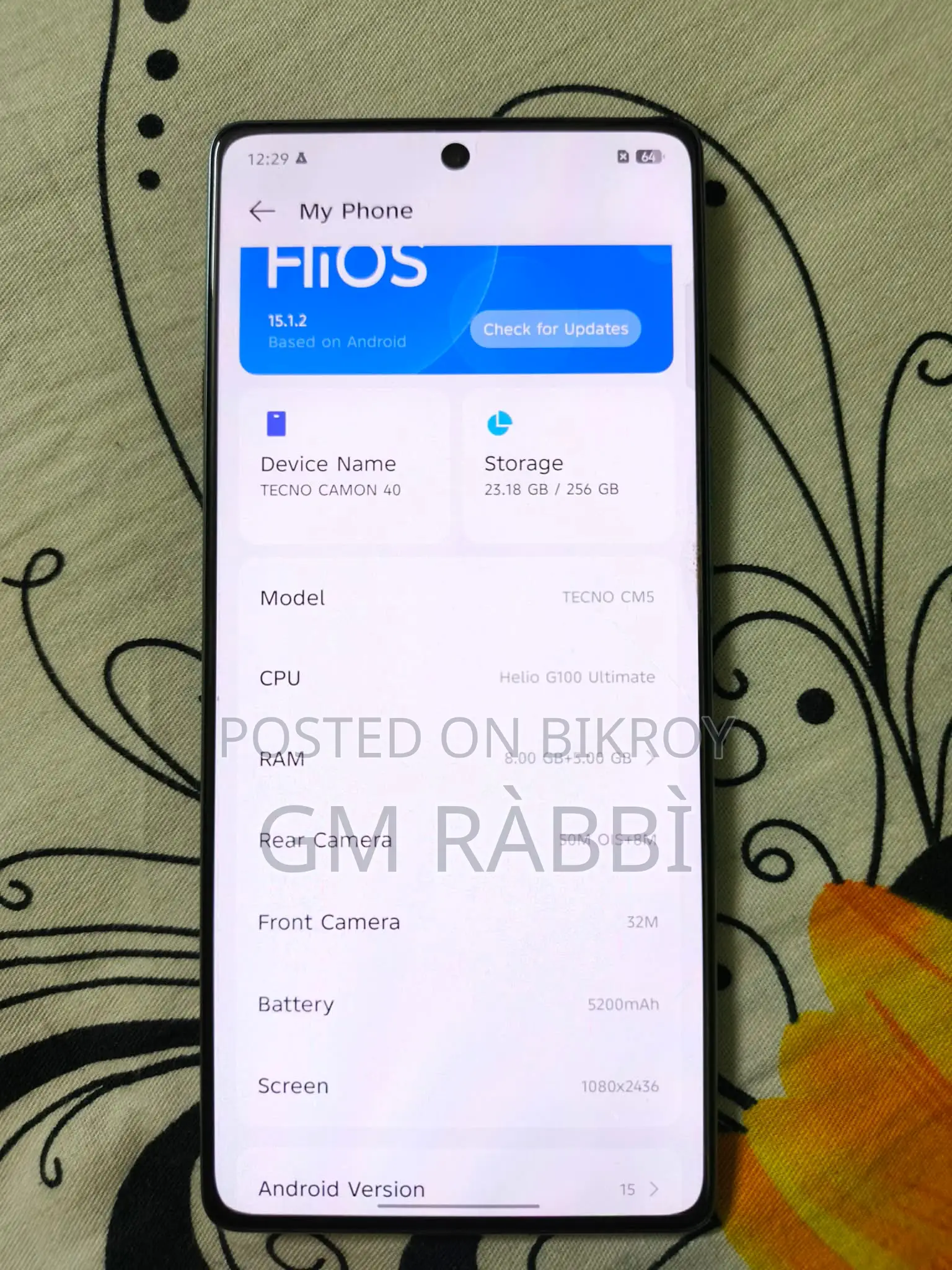 Tecno Camon 40 256 GB Black