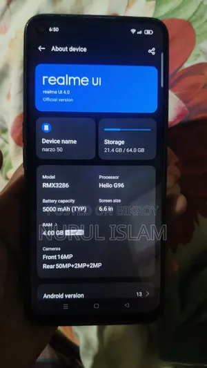 Realme Narzo 50 64 GB Black