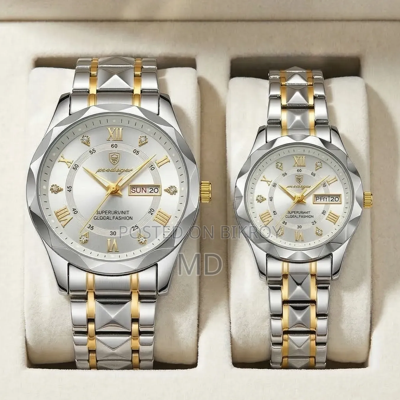 (12408) Poedagar Luxury Couple Watch (Water Resistant)