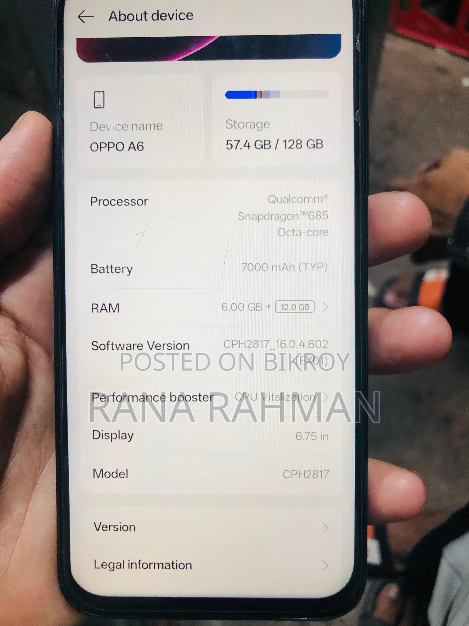 Oppo A6 128 GB Blue
