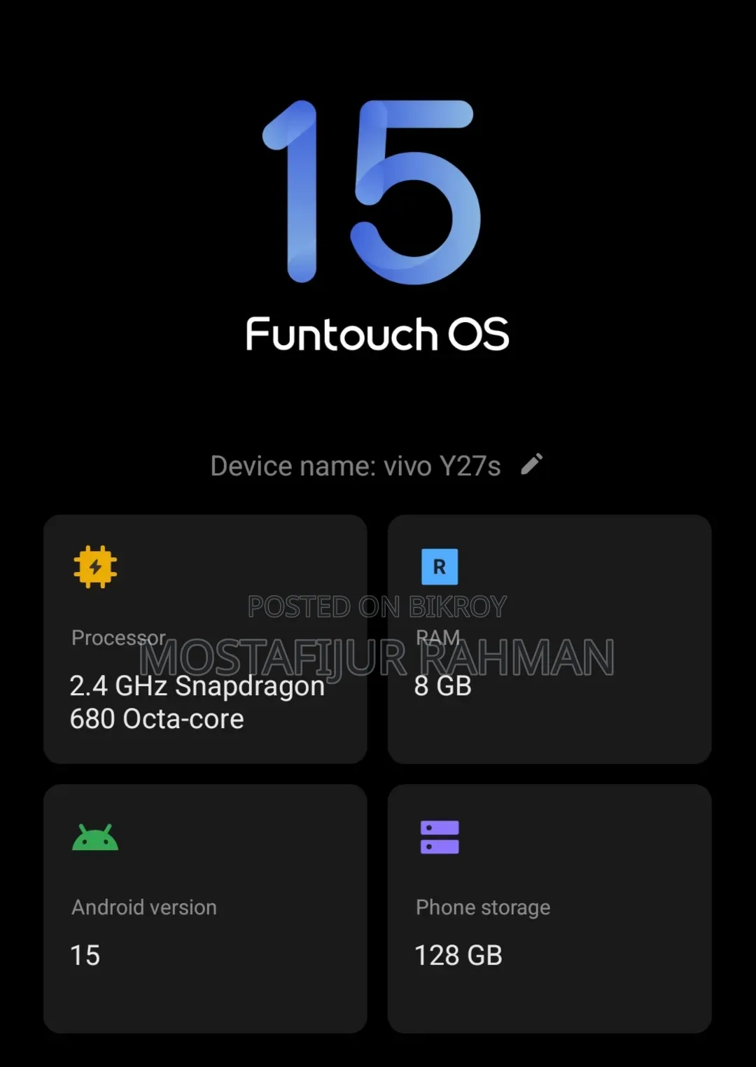 Vivo Y27s 128 GB Bronze