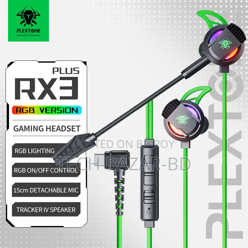 Plextone Rx3 Plus Type-C Gaming Earphone | High Bass | Low Latency