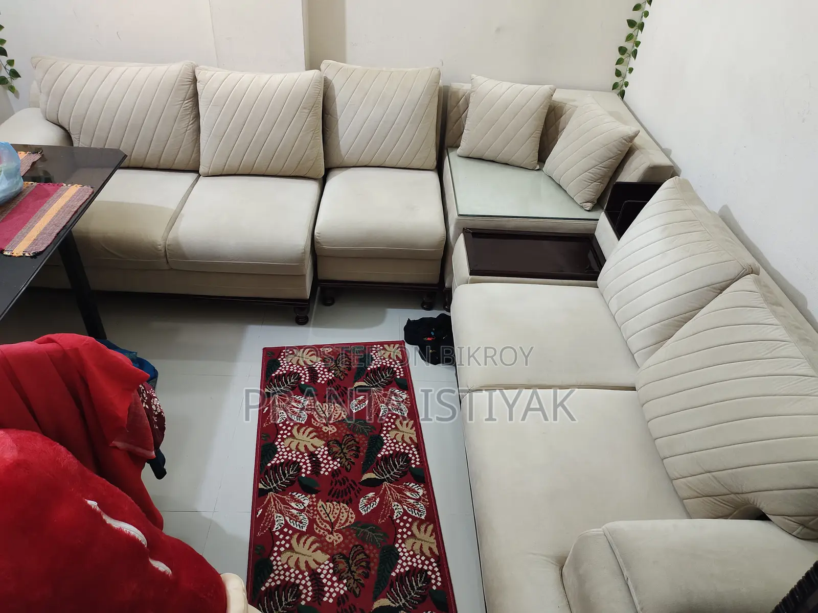 Sofa Set Corner 2+2+1, 1 Corner 1 Box, With Free Sofa Cover