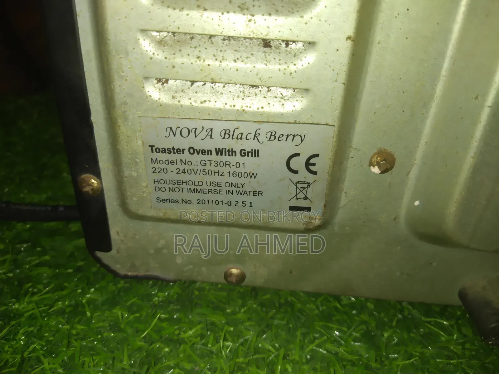 Nova Black Berry Toaster Oven With Grill