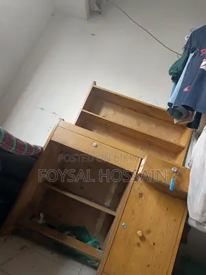 A Beautiful Study Table with Shelves for Clothes and Essentials