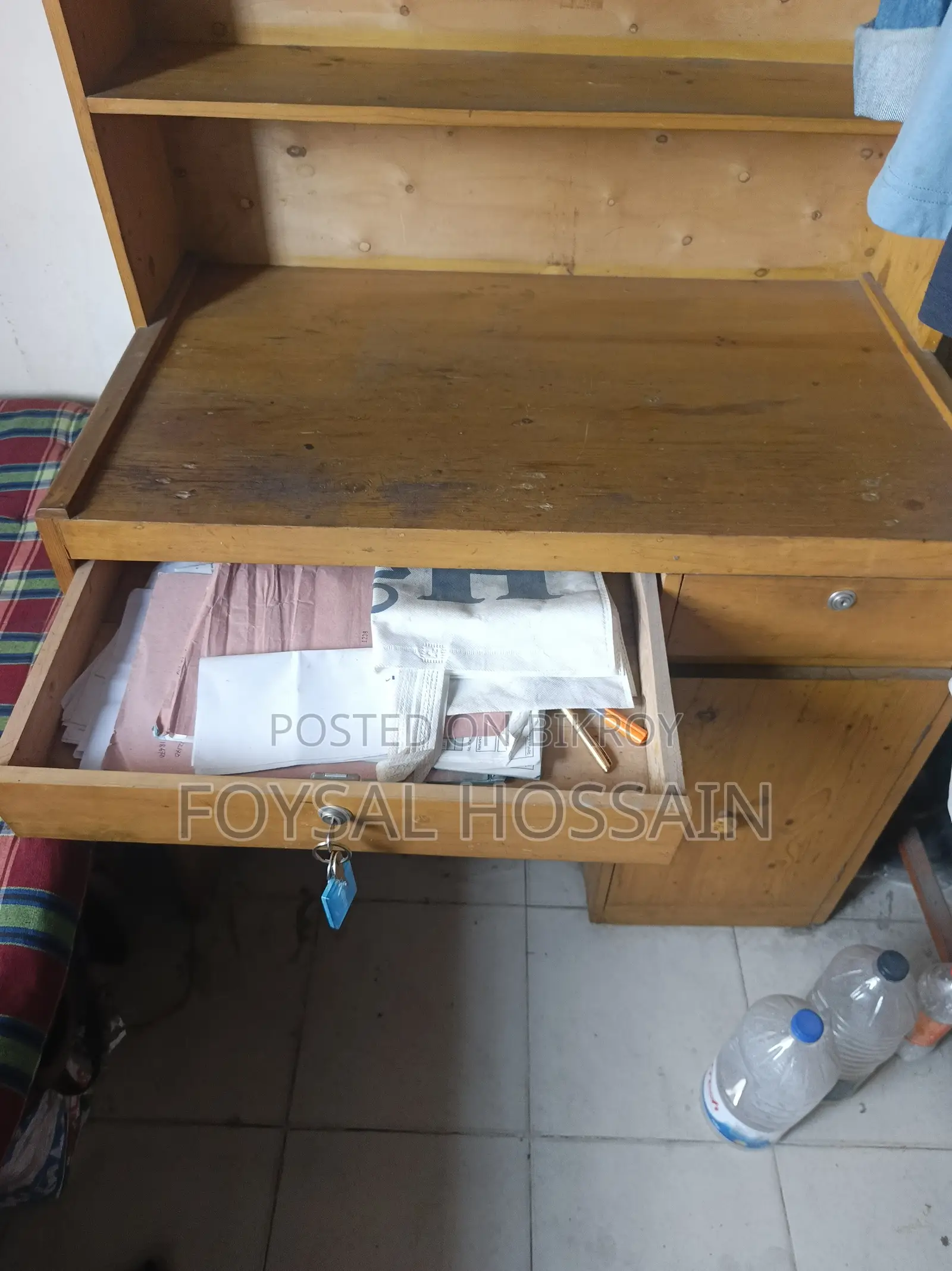 A Beautiful Study Table with Shelves for Clothes and Essentials